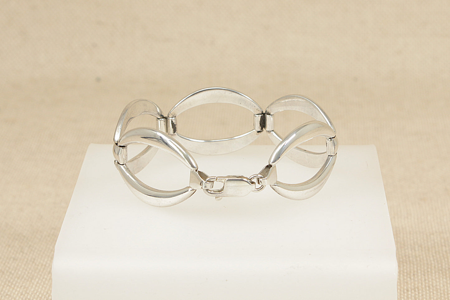 Silver Designer Large Link Bracelet