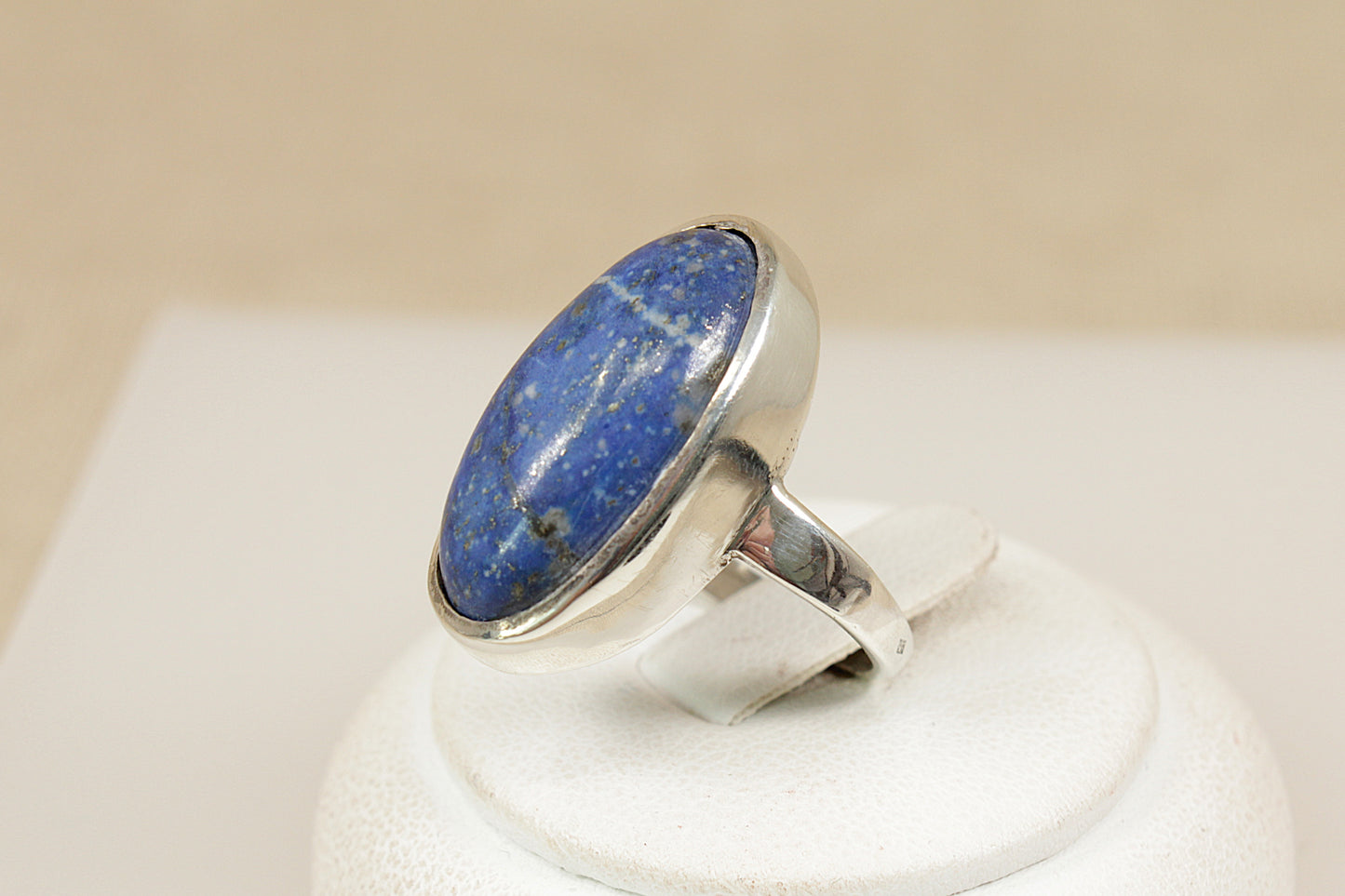 Silver Lapis Lazuli Solitaire Statement Ring