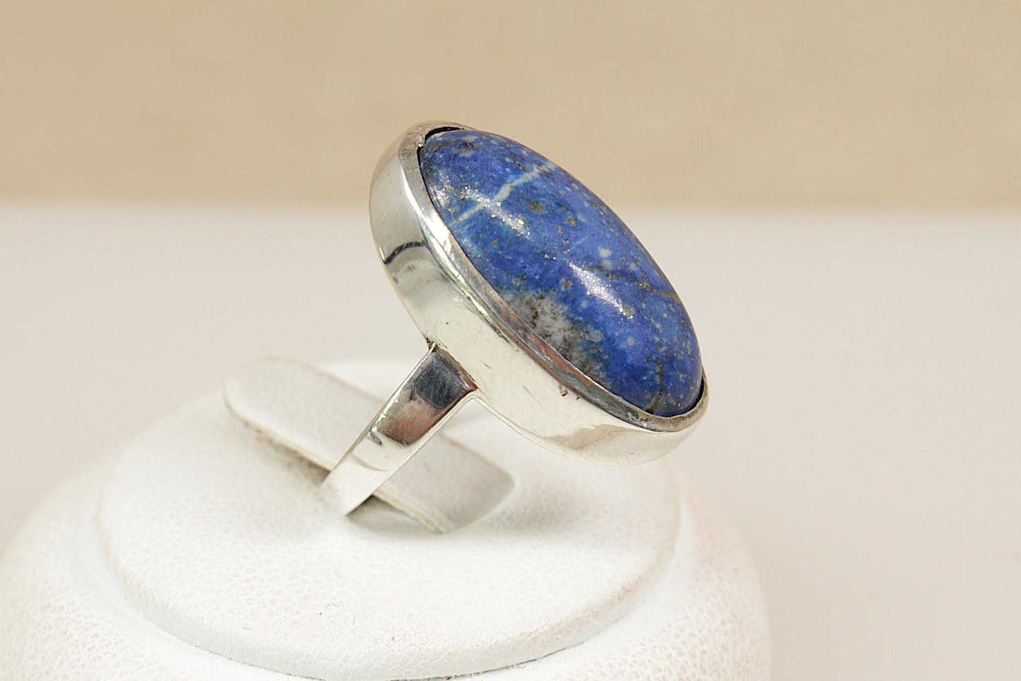 Silver Lapis Lazuli Solitaire Statement Ring