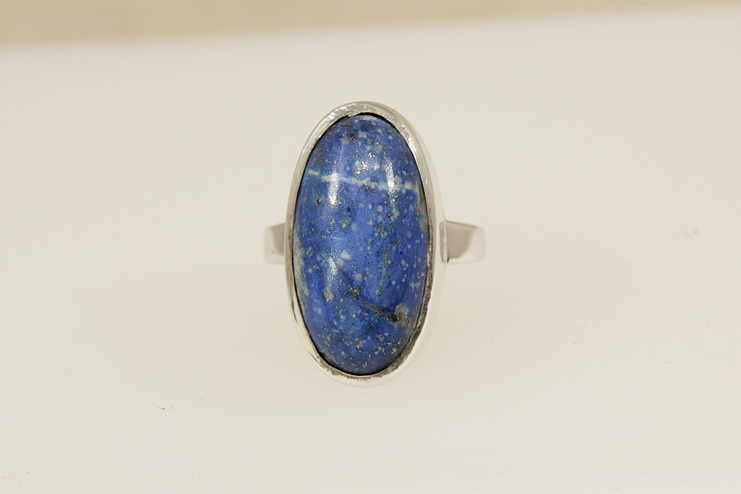 Silver Lapis Lazuli Solitaire Statement Ring