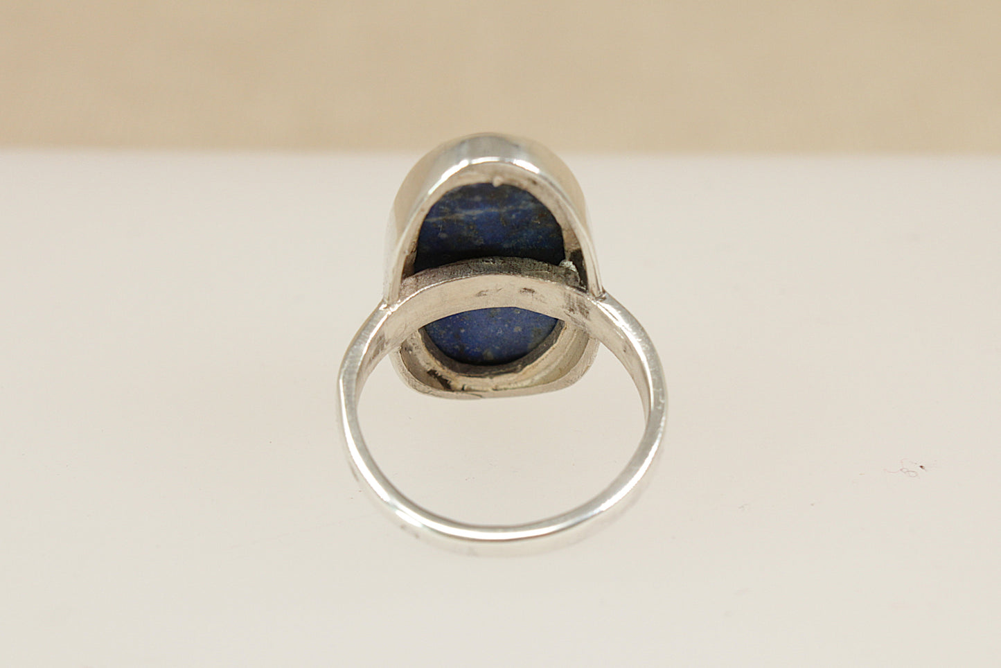 Silver Lapis Lazuli Solitaire Statement Ring