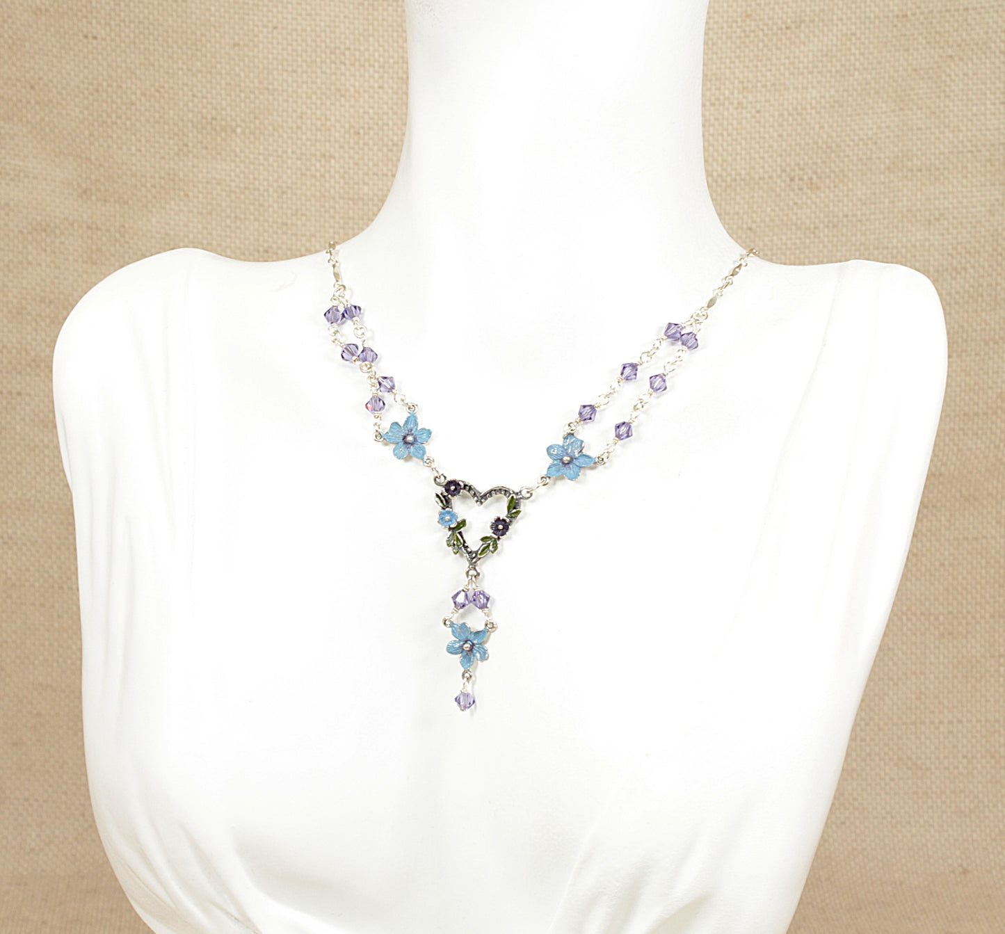 Silver Enamel Necklet Necklace