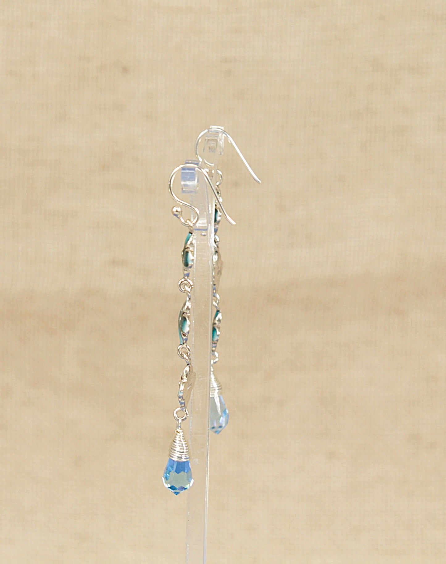 Silver Enamel Dropper Earrings