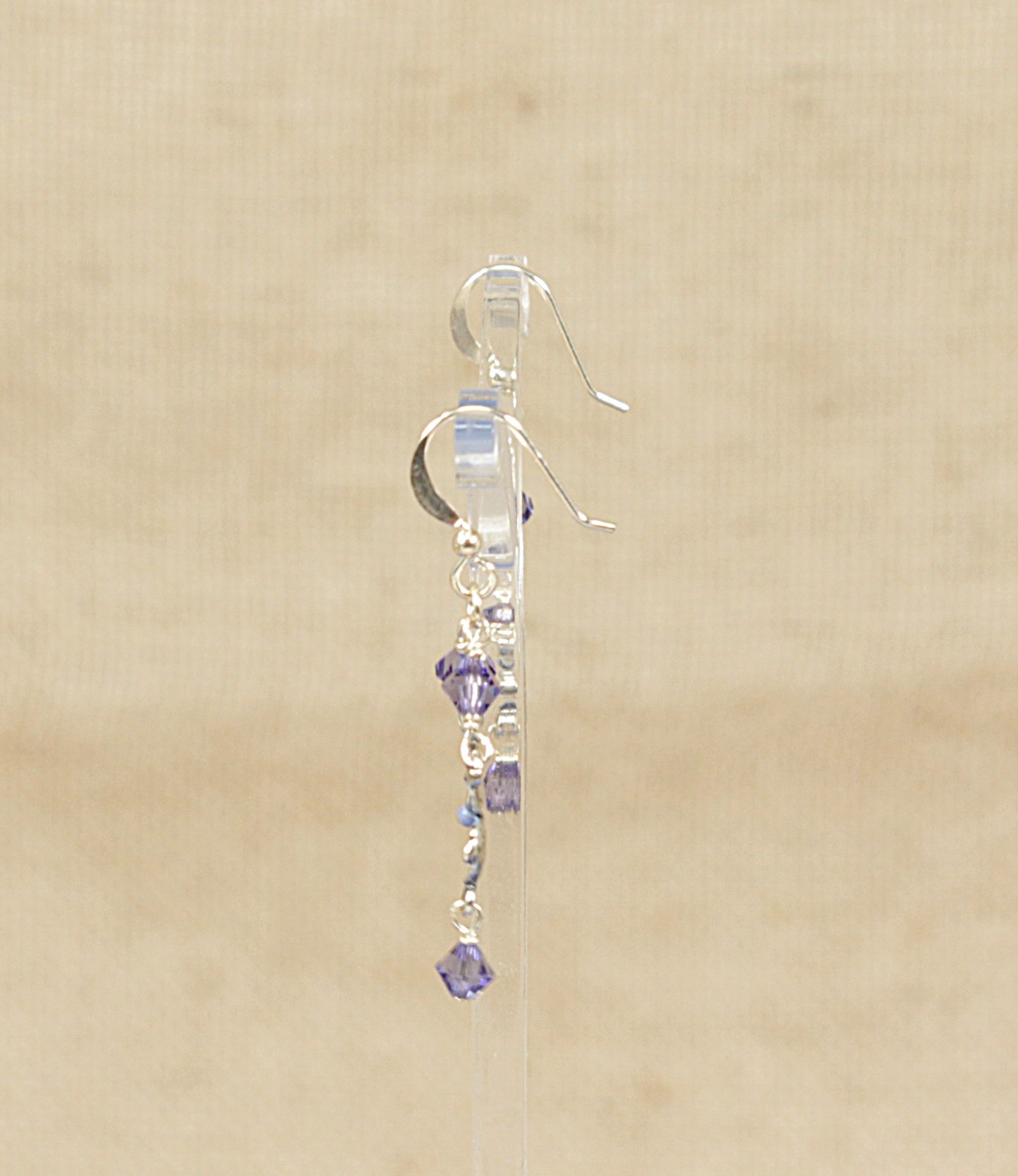 Silver Enamel Dropper Earrings