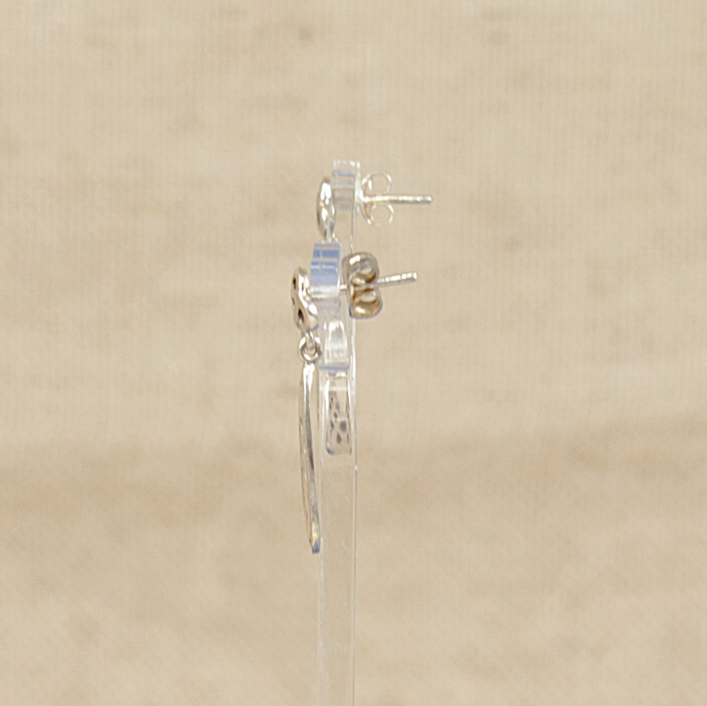 Silver Celtic Design Drop Earrings by Kit Heath