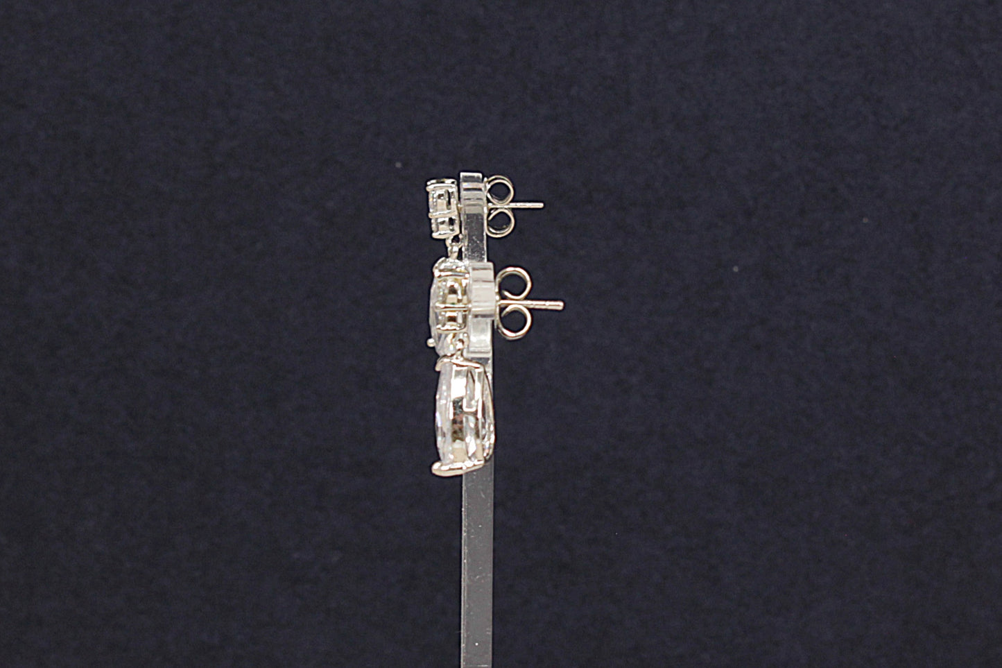 Silver Crystal Drop Earrings