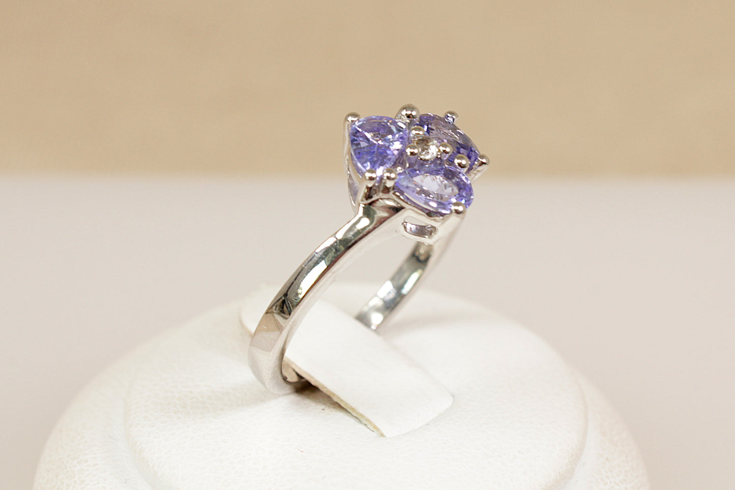 Silver and Blue Iolite Trilogy Ring