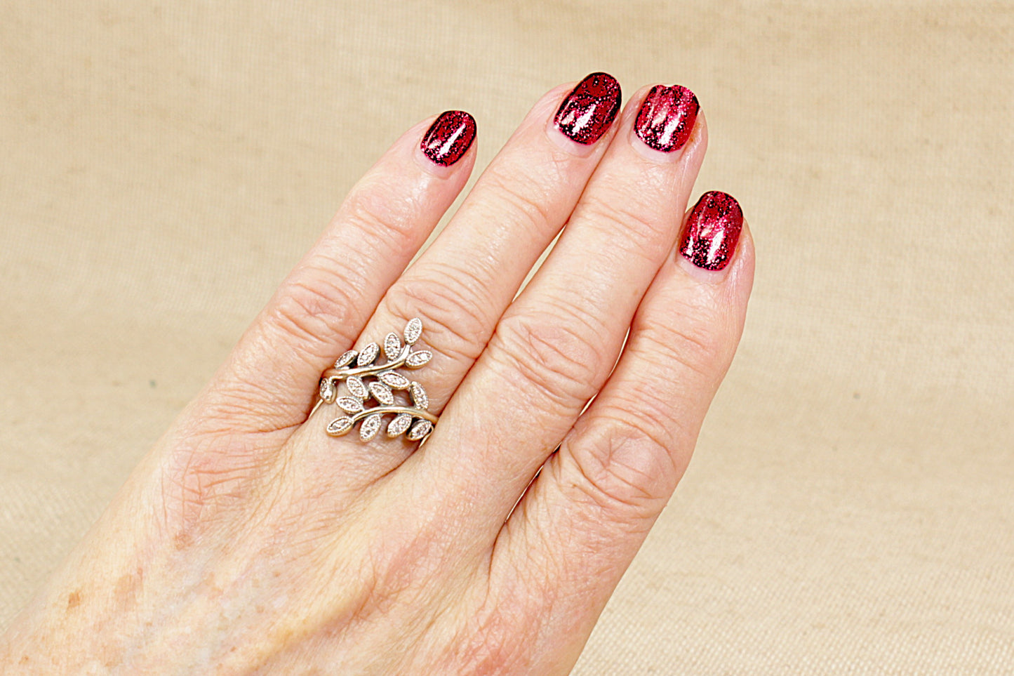 Silver White Crystal Pandora Ring