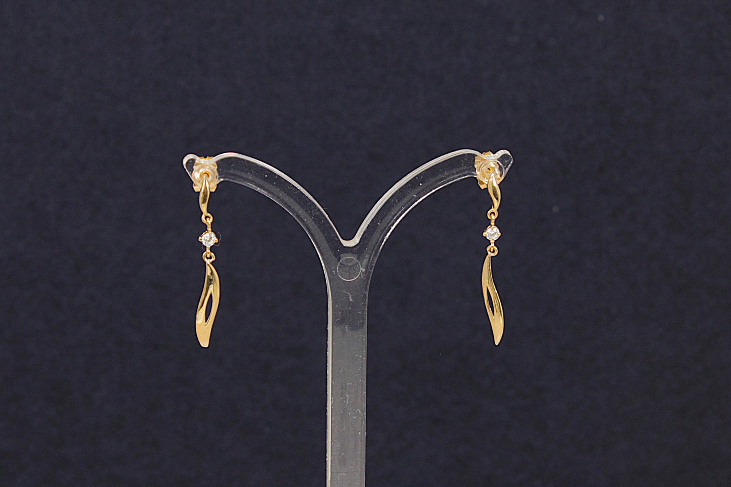 9ct Gold Crystal Dropper Earrings
