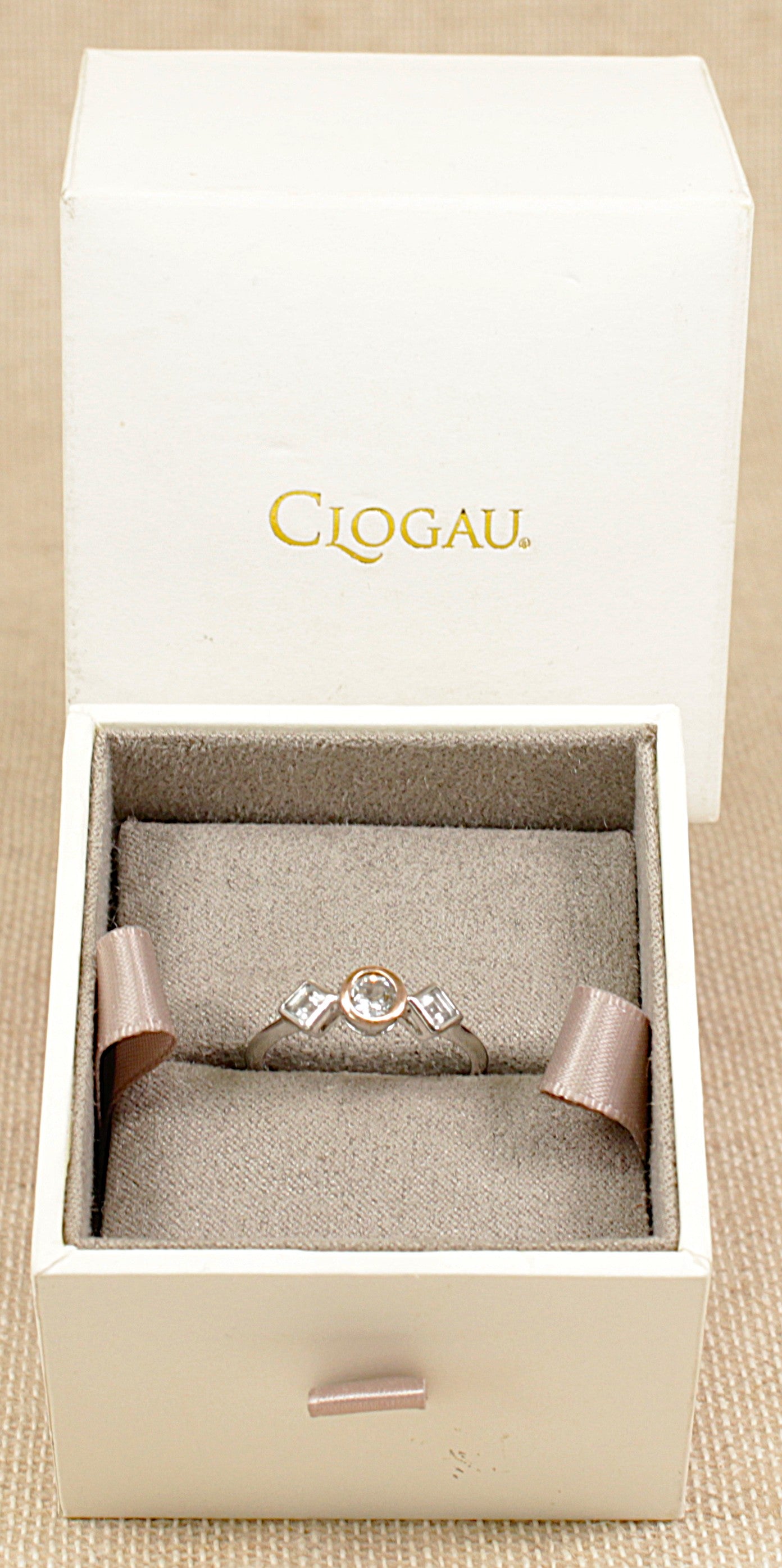 A Welsh Silver and Gold White Sapphire Trilogy ‘Clogau’ Ring