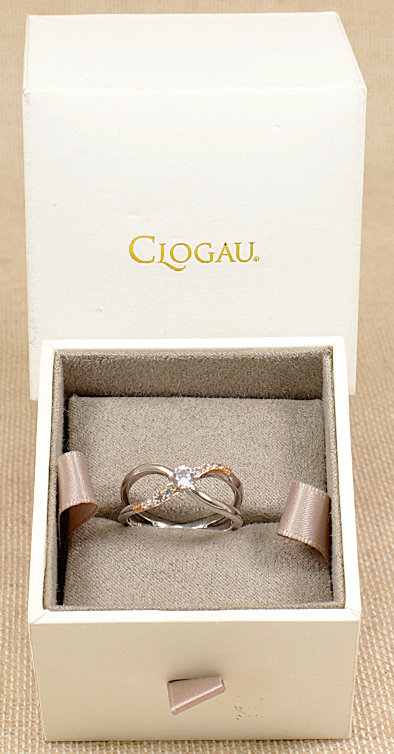 Silver and Gold Welsh ‘Clogau’ Forever Yours Topaz Kiss Ring