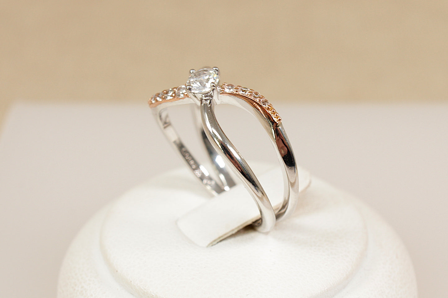 Silver and Gold Welsh ‘Clogau’ Forever Yours Topaz Kiss Ring