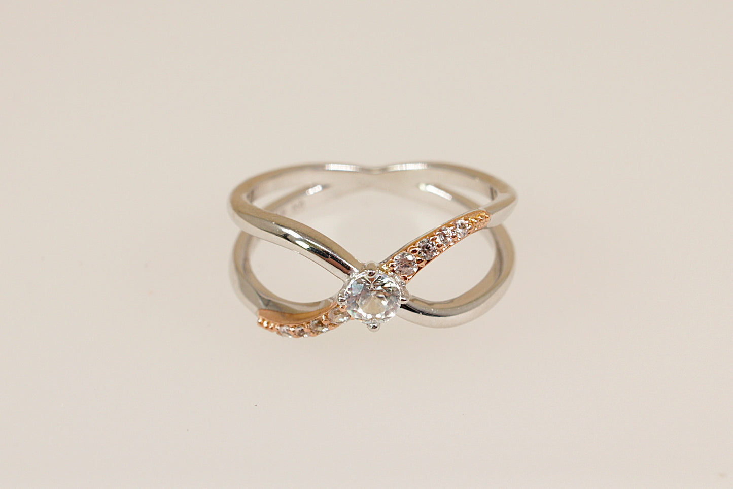 Silver and Gold Welsh ‘Clogau’ Forever Yours Topaz Kiss Ring