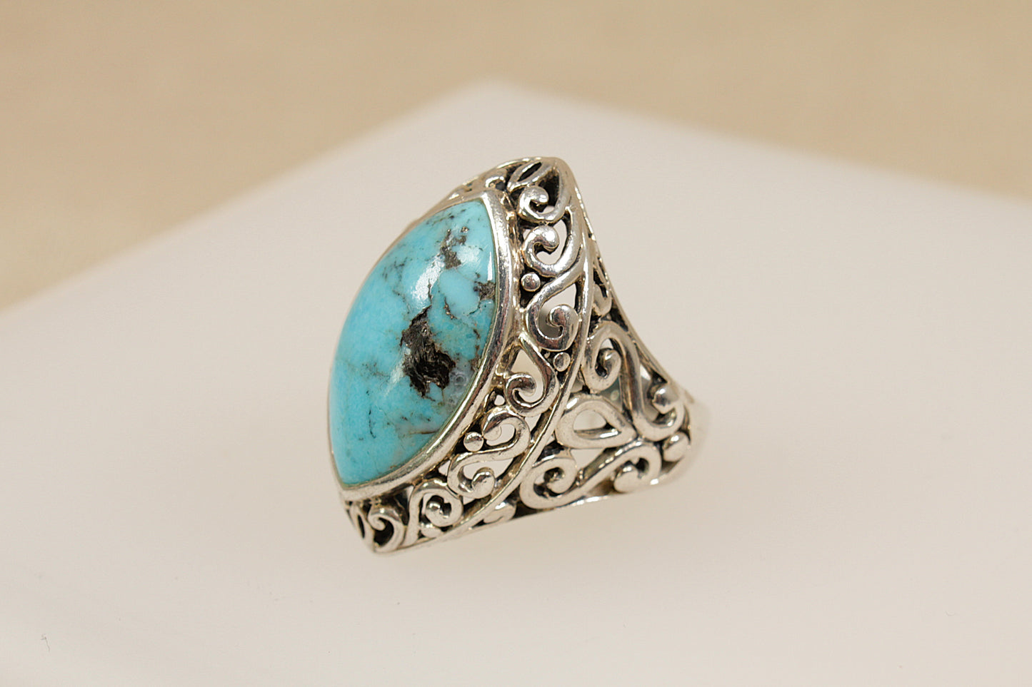 Silver Turquoise Statement Ring