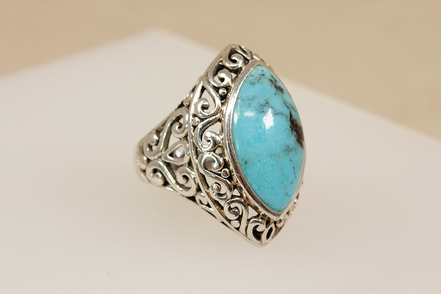 Silver Turquoise Statement Ring