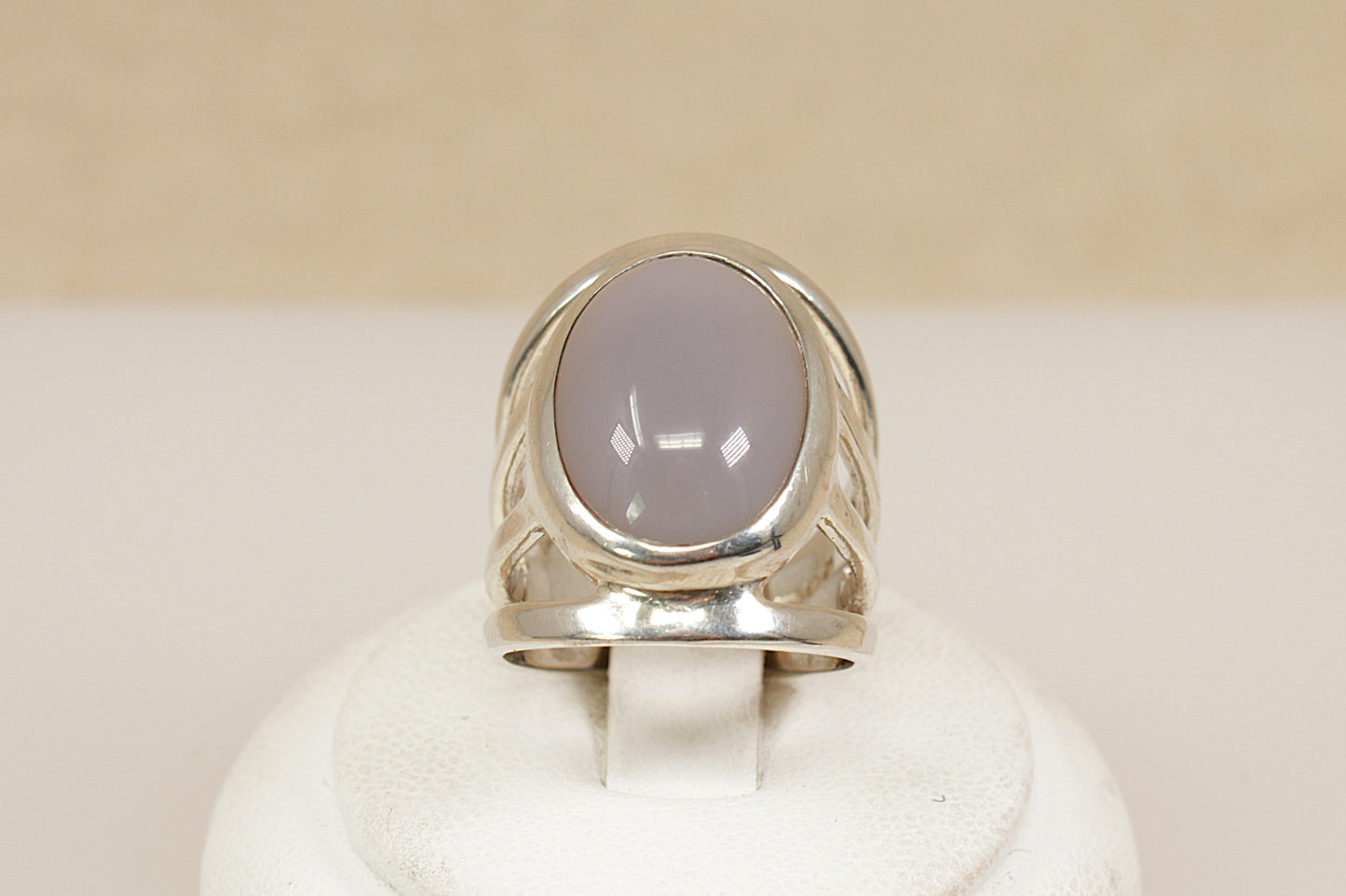 Vintage Silver Agate Statement Ring