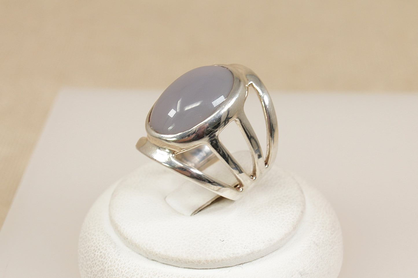 Vintage Silver Agate Statement Ring