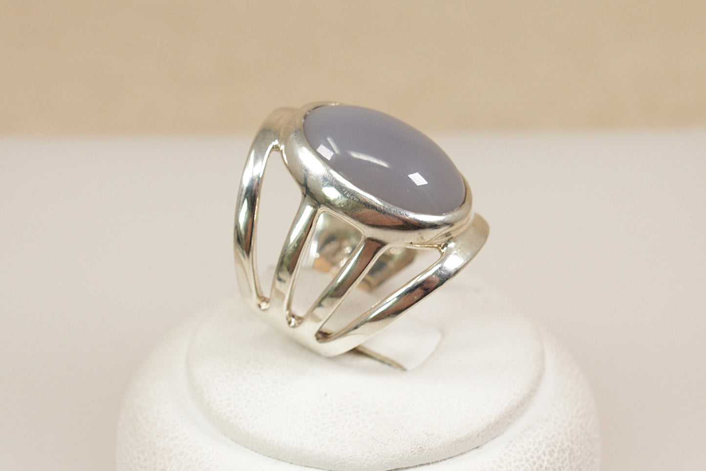 Vintage Silver Agate Statement Ring