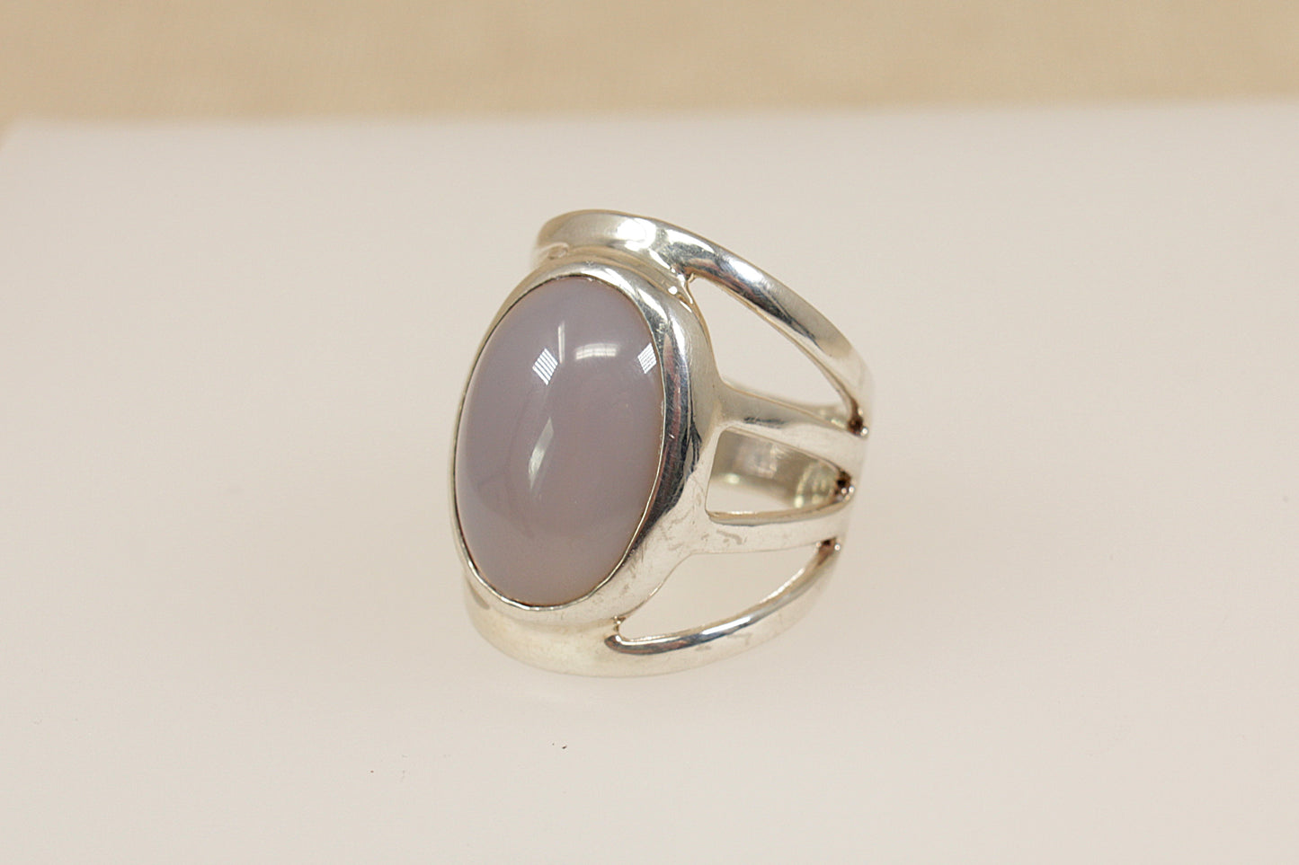 Vintage Silver Agate Statement Ring