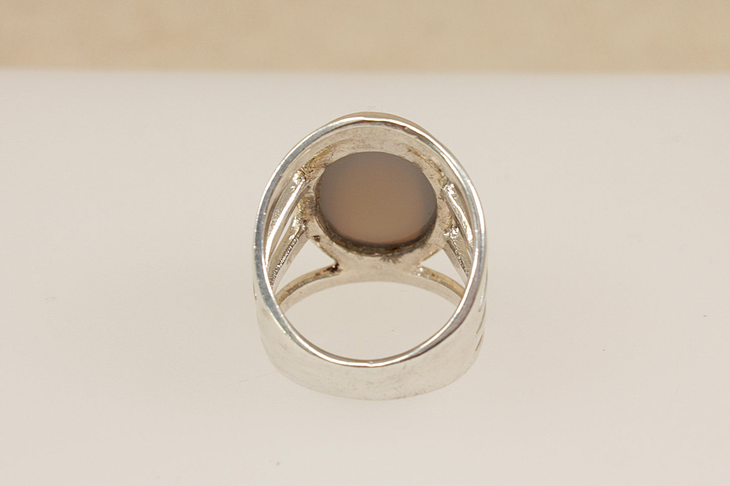 Vintage Silver Agate Statement Ring