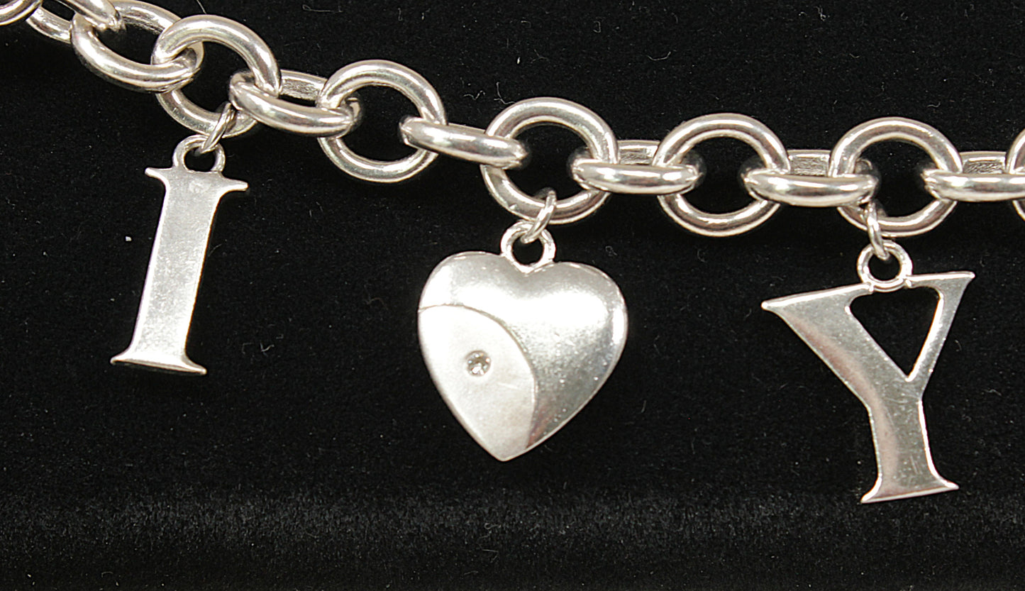 Silver ‘I Love You’ Charm Bracelet