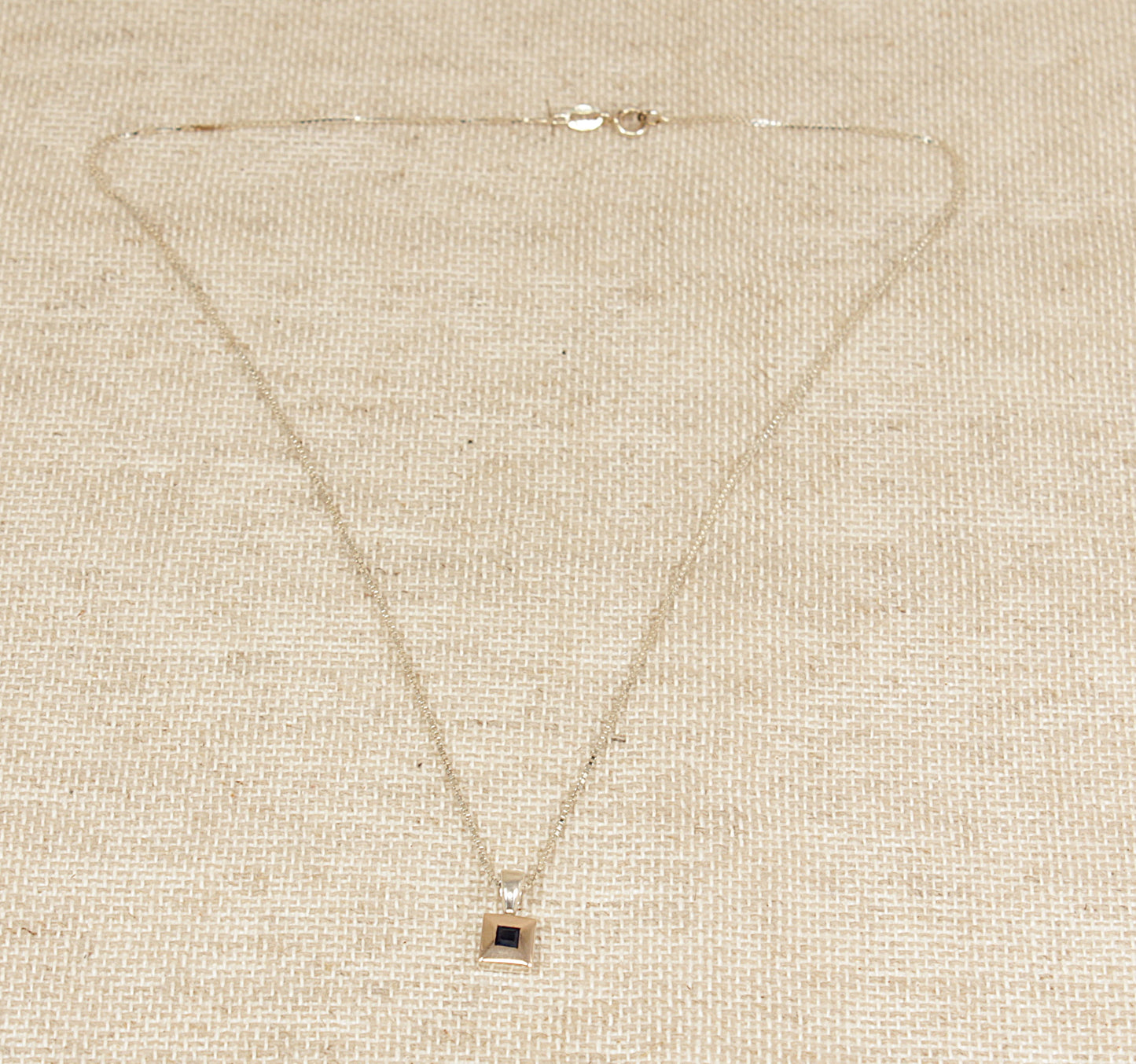 Silver and Gold Sapphire Pendant Necklace