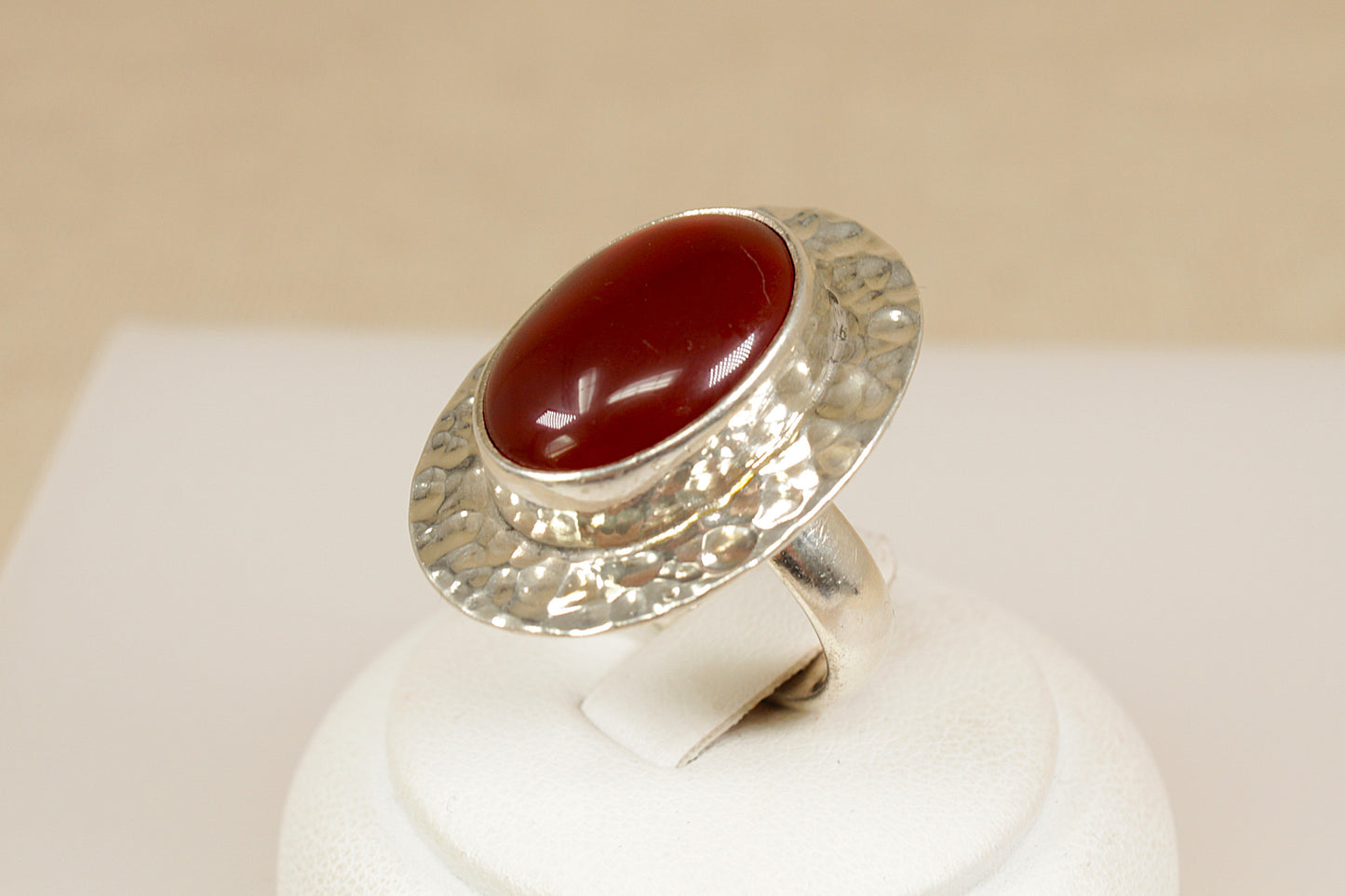 Silver Carnelian Statement Ring