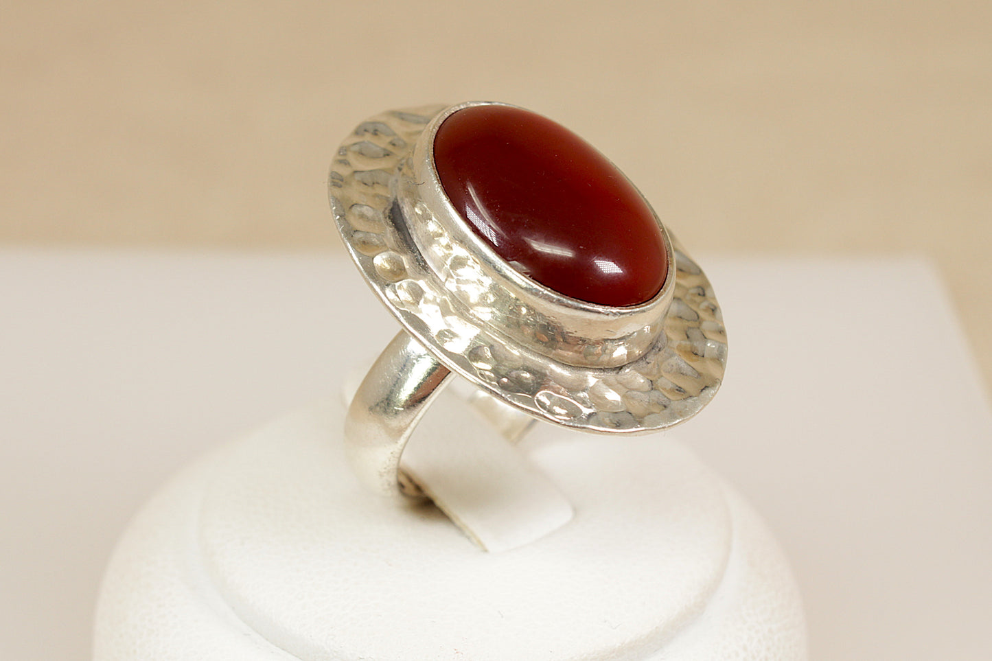 Silver Carnelian Statement Ring