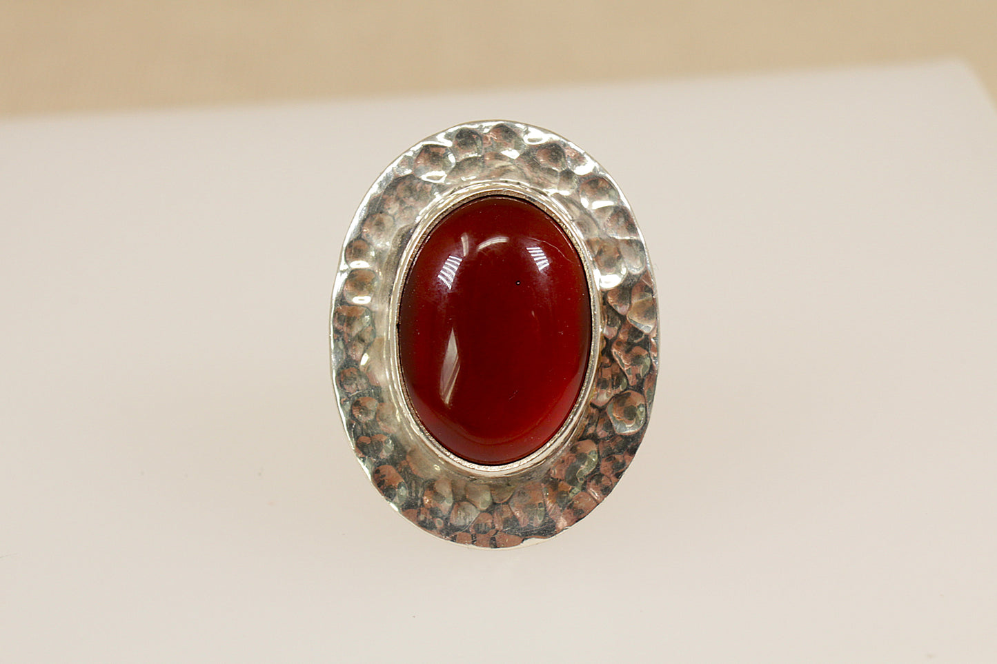 Silver Carnelian Statement Ring