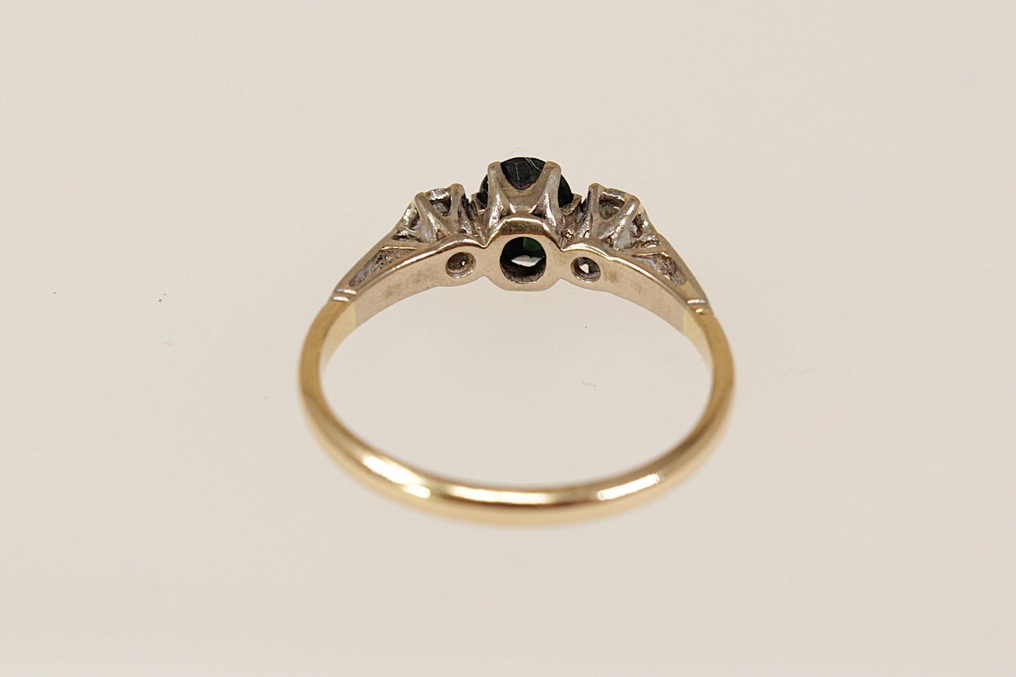18ct Gold, Platinum and Sapphire Diamond Trilogy Ring