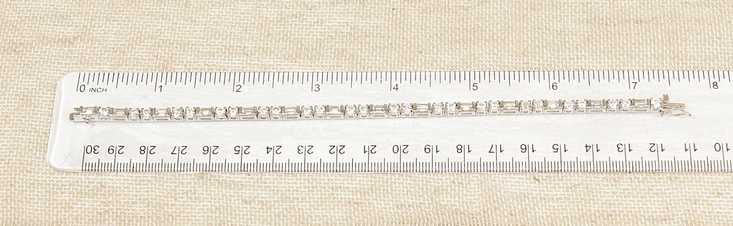 Silver Cubic Zirconia Tennis Bracelet