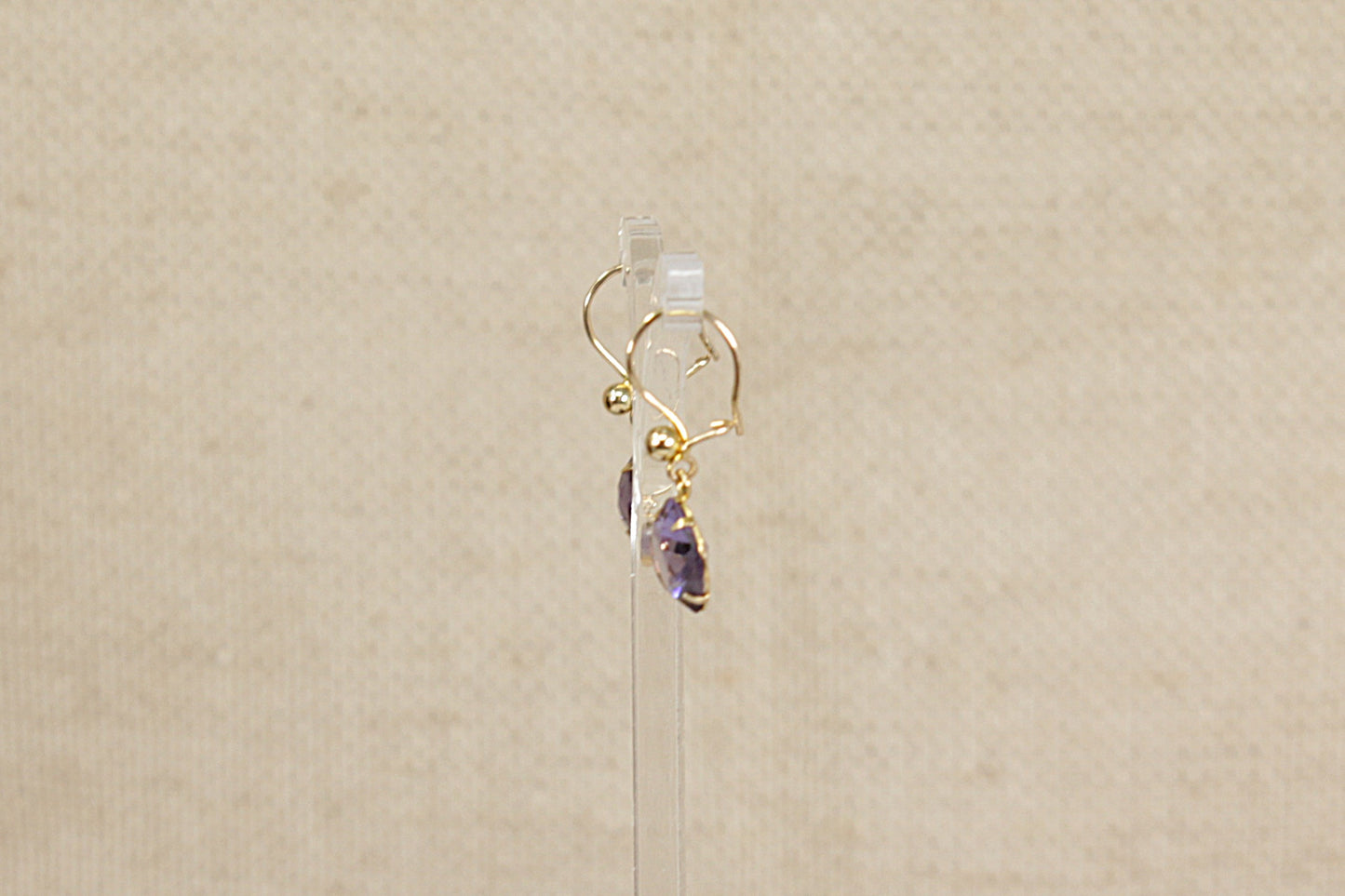 9ct Gold Amethyst Dropper Earrings