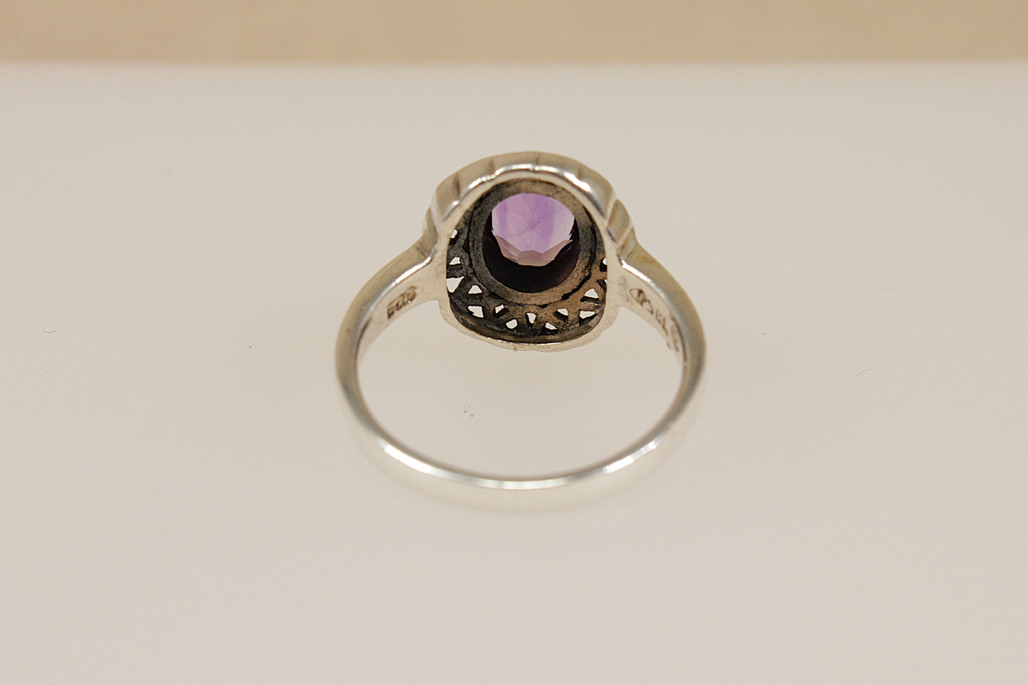 Silver and Amethyst Celtic Knot Ring