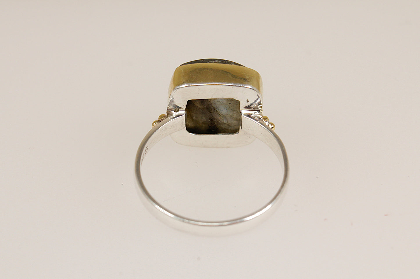 Silver Labradorite Statement Ring