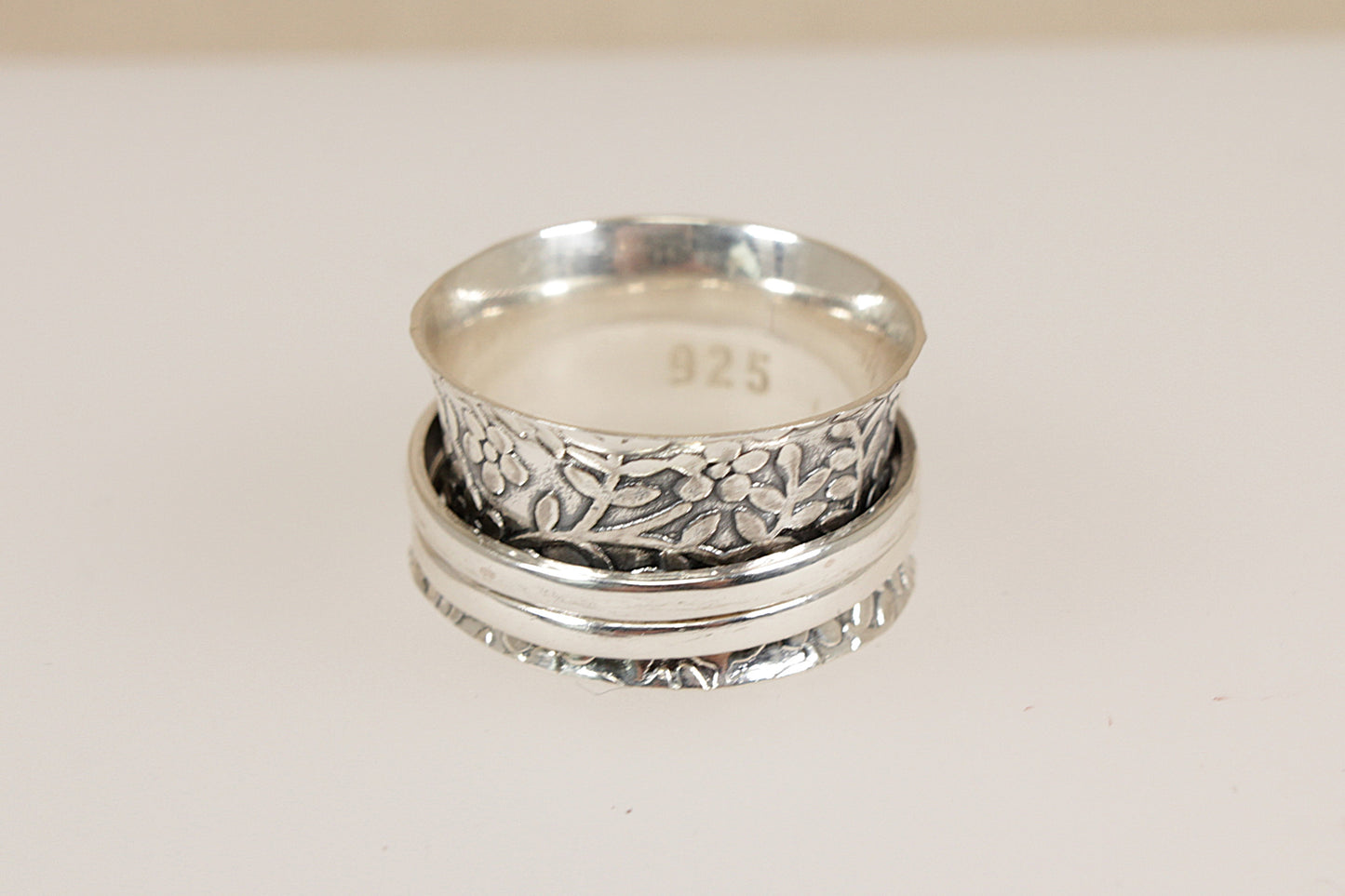 Silver Opal Spinner Ring