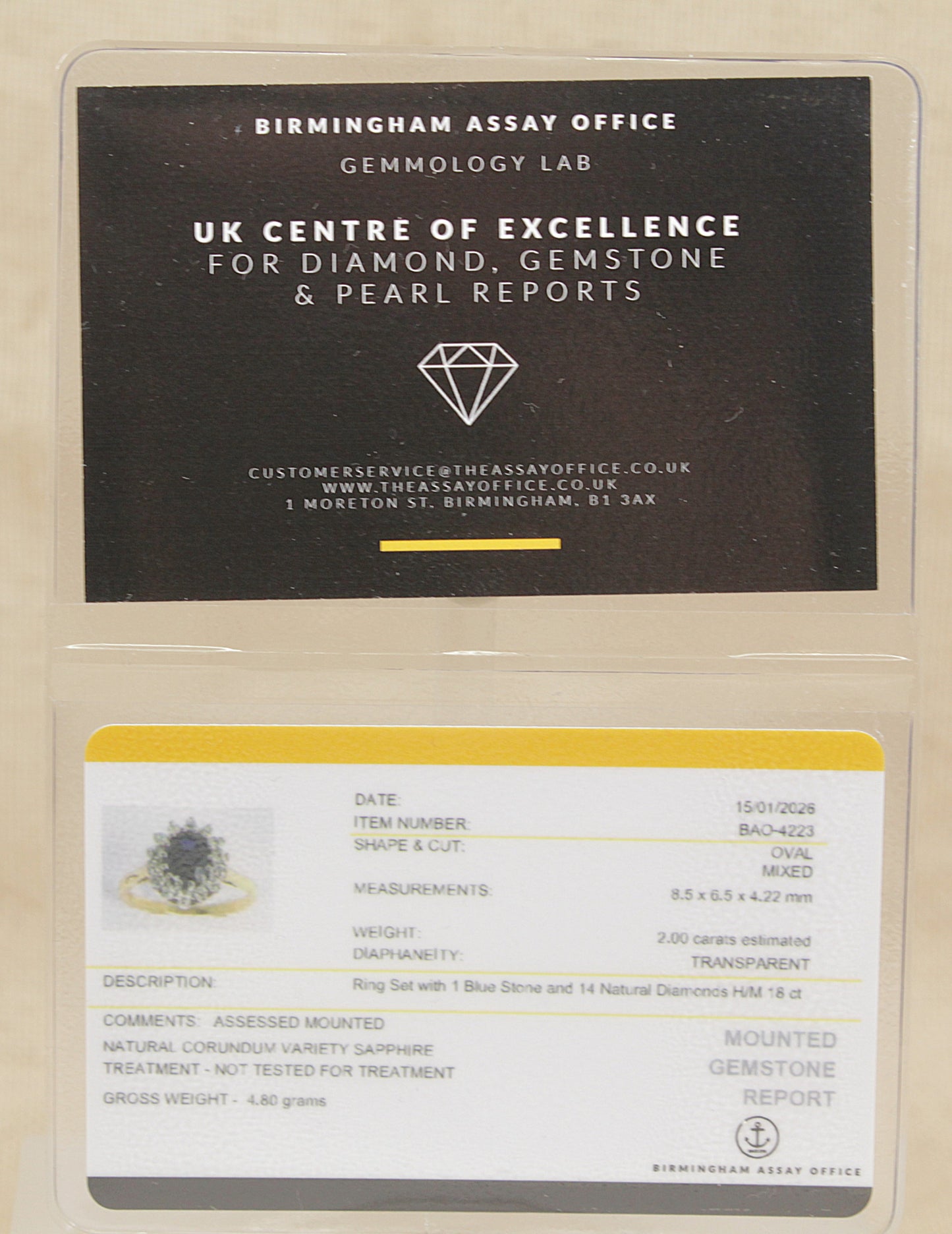 18ct Gold Sapphire and Diamond ‘Diana’ Ring