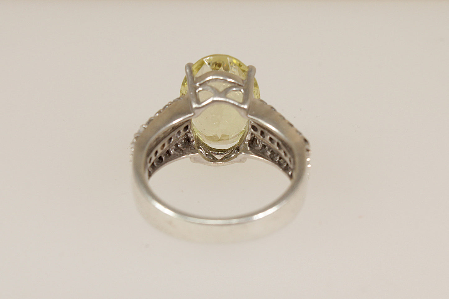 Lemon Citrine and White Topaz Statement Ring