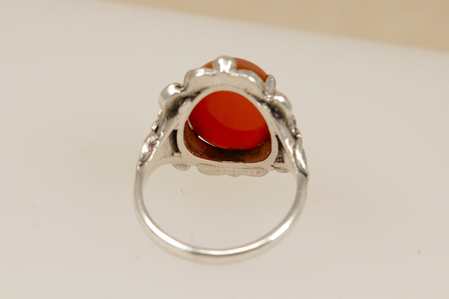 Vintage Silver Arts and Crafts Carnelian Ring