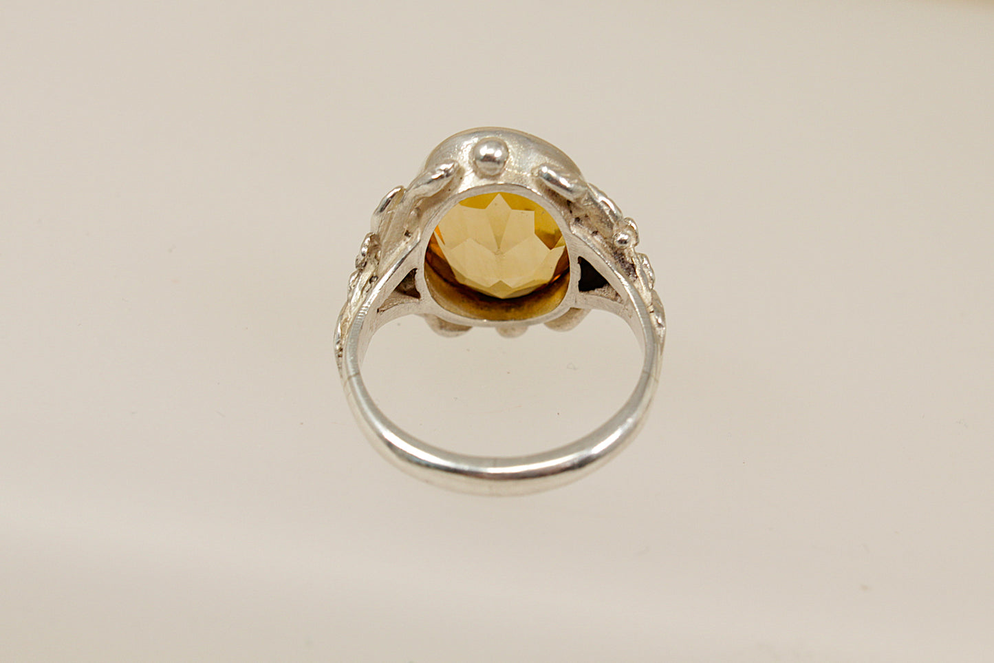 Vintage Silver Citrine Ring