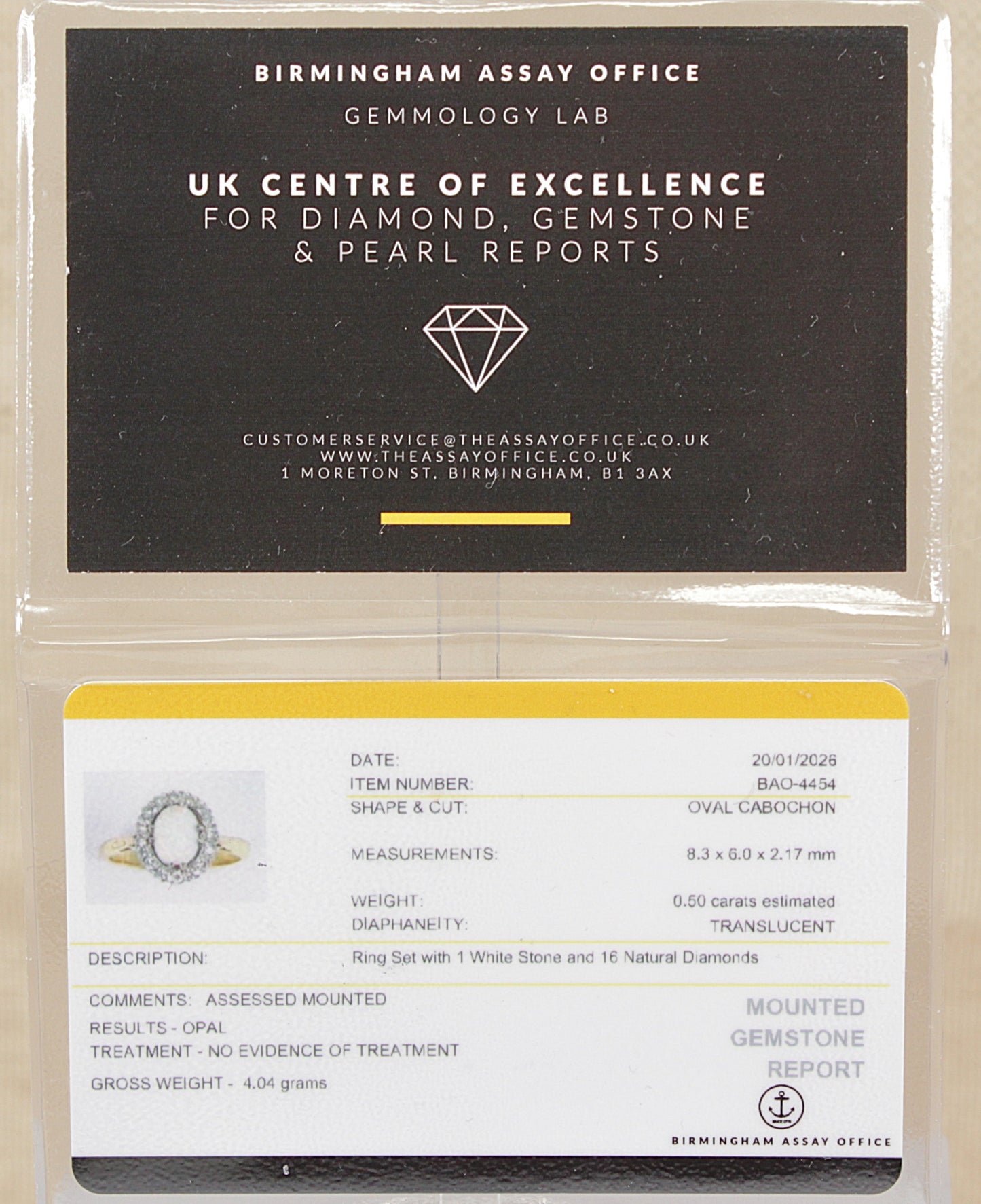 18ct Gold Fire Opal & Diamond Ring (with certificate)