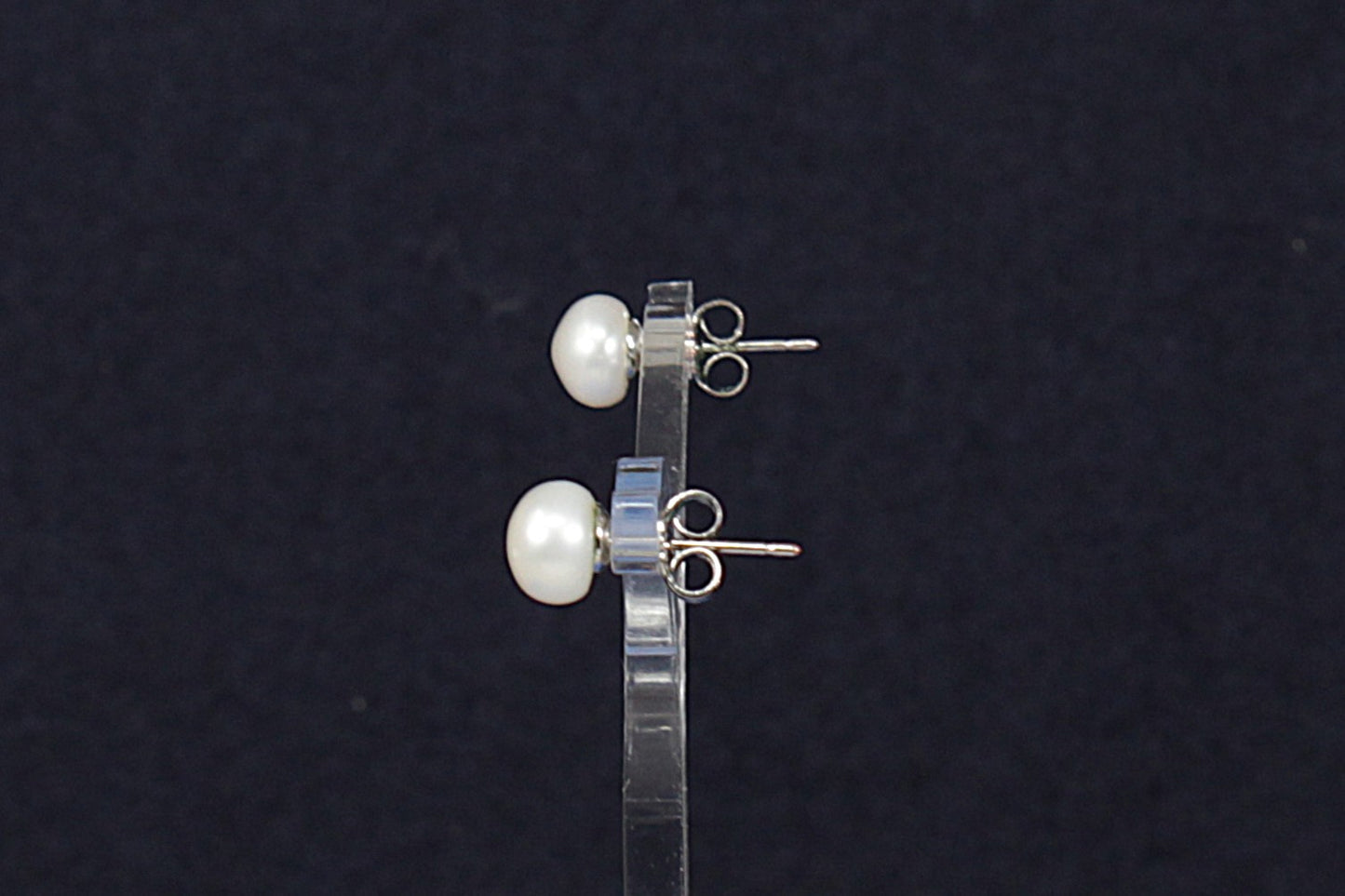 Silver and Cultured Pearl Stud Earrings