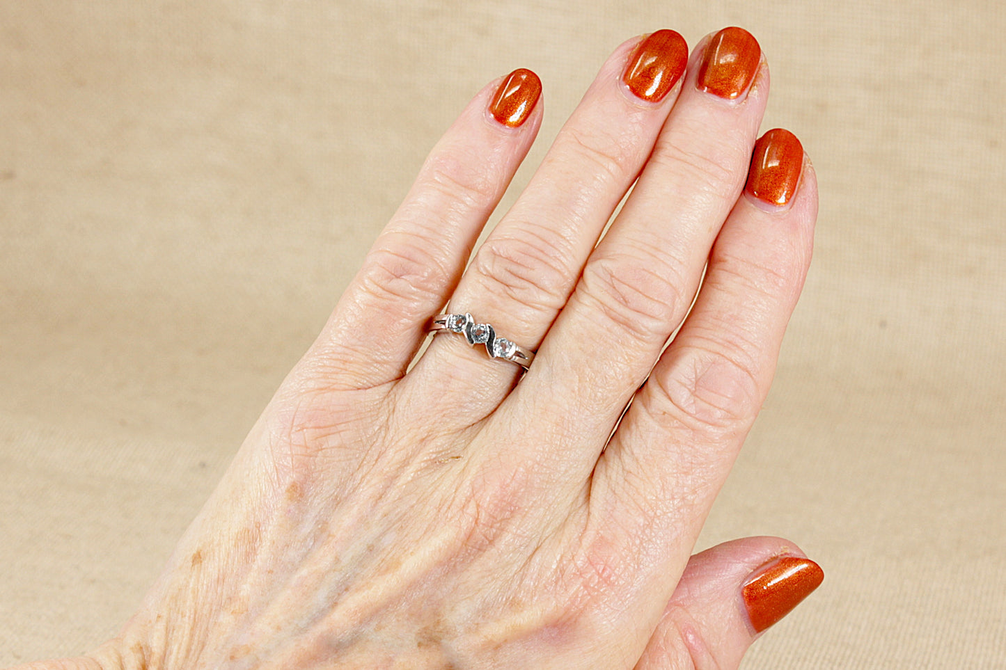 Silver Blue Topaz Trilogy Ring