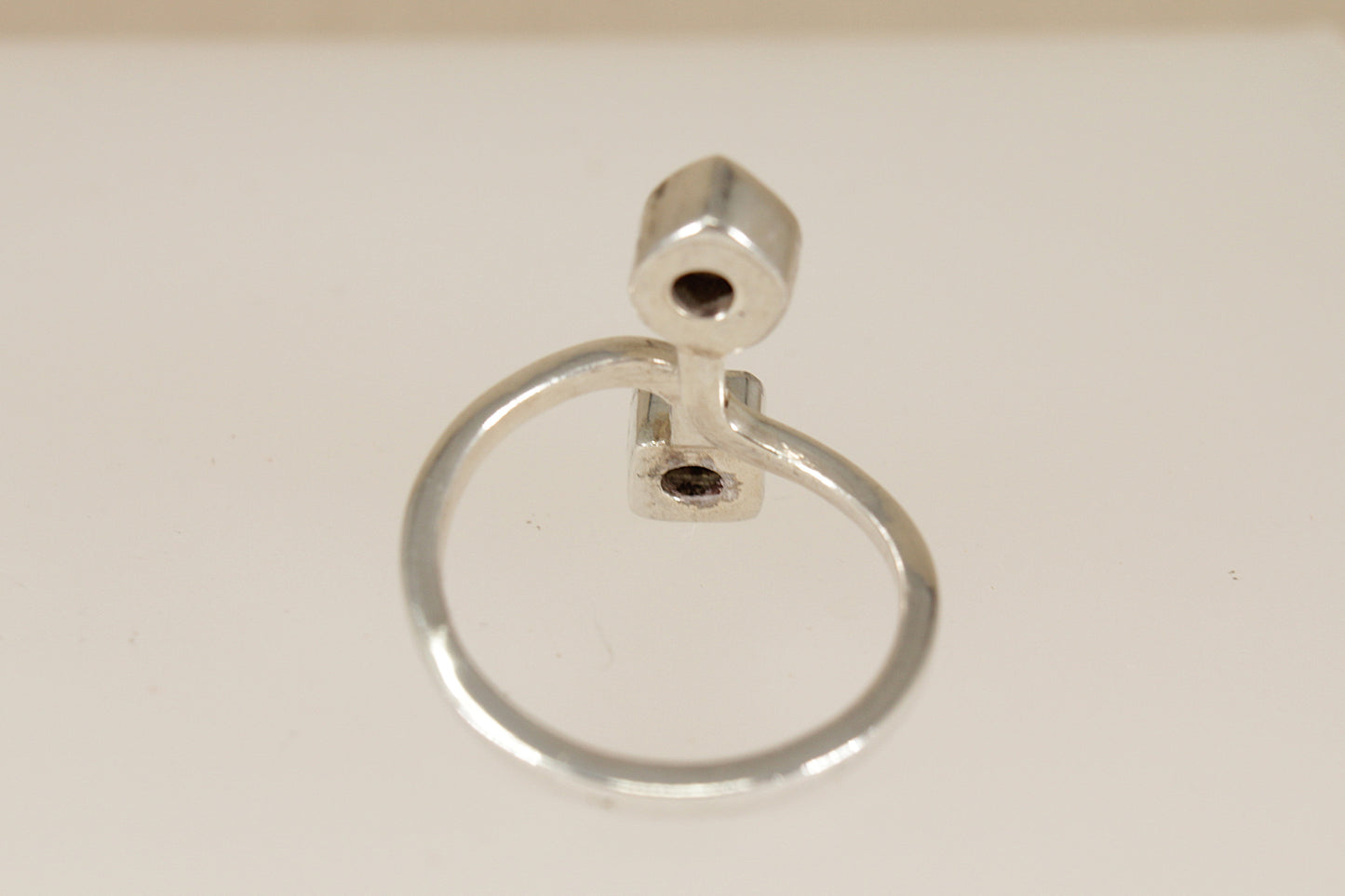 Silver Crystal Duo Ring