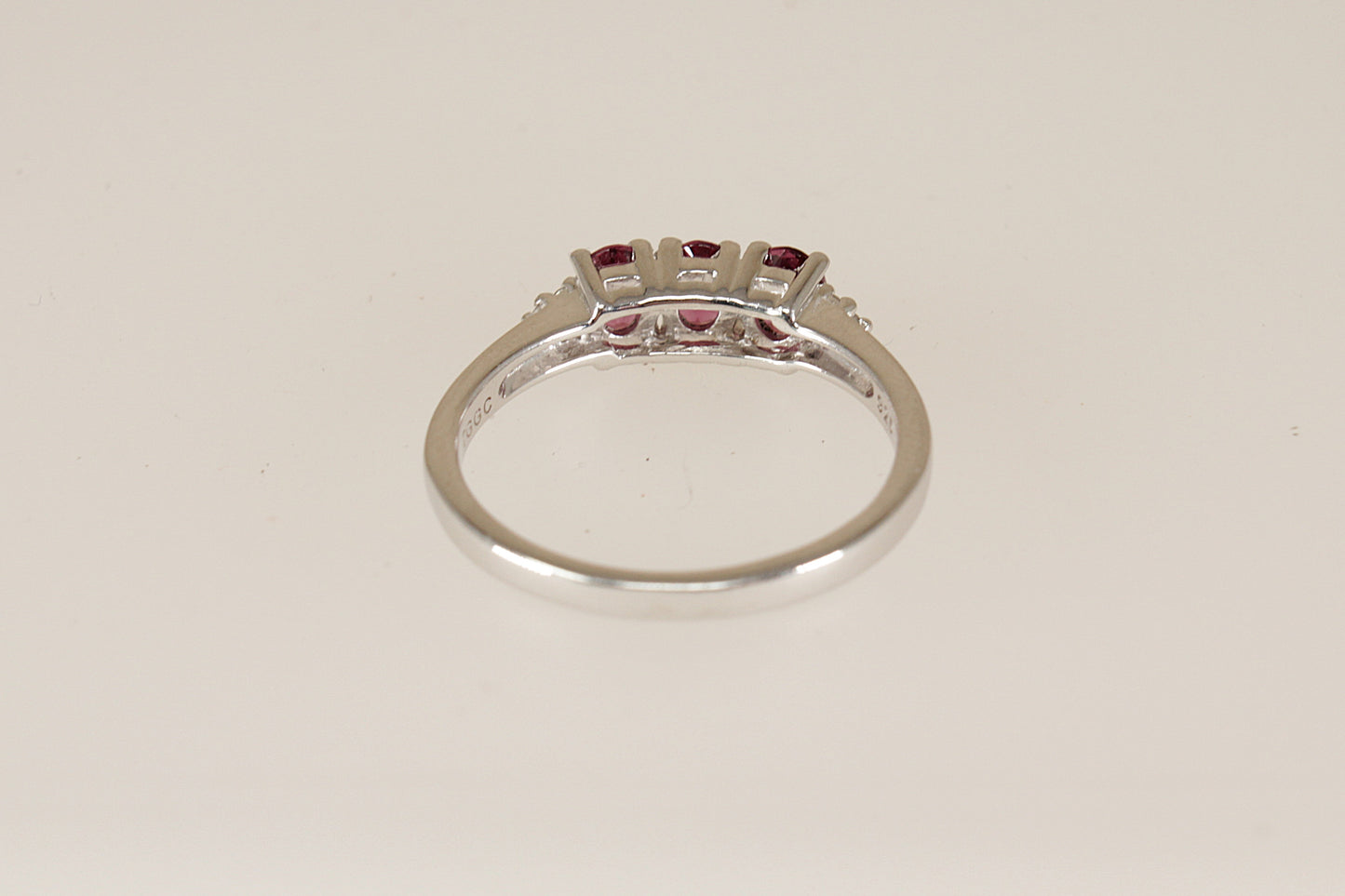 Silver Pink Tourmaline Trilogy Ring