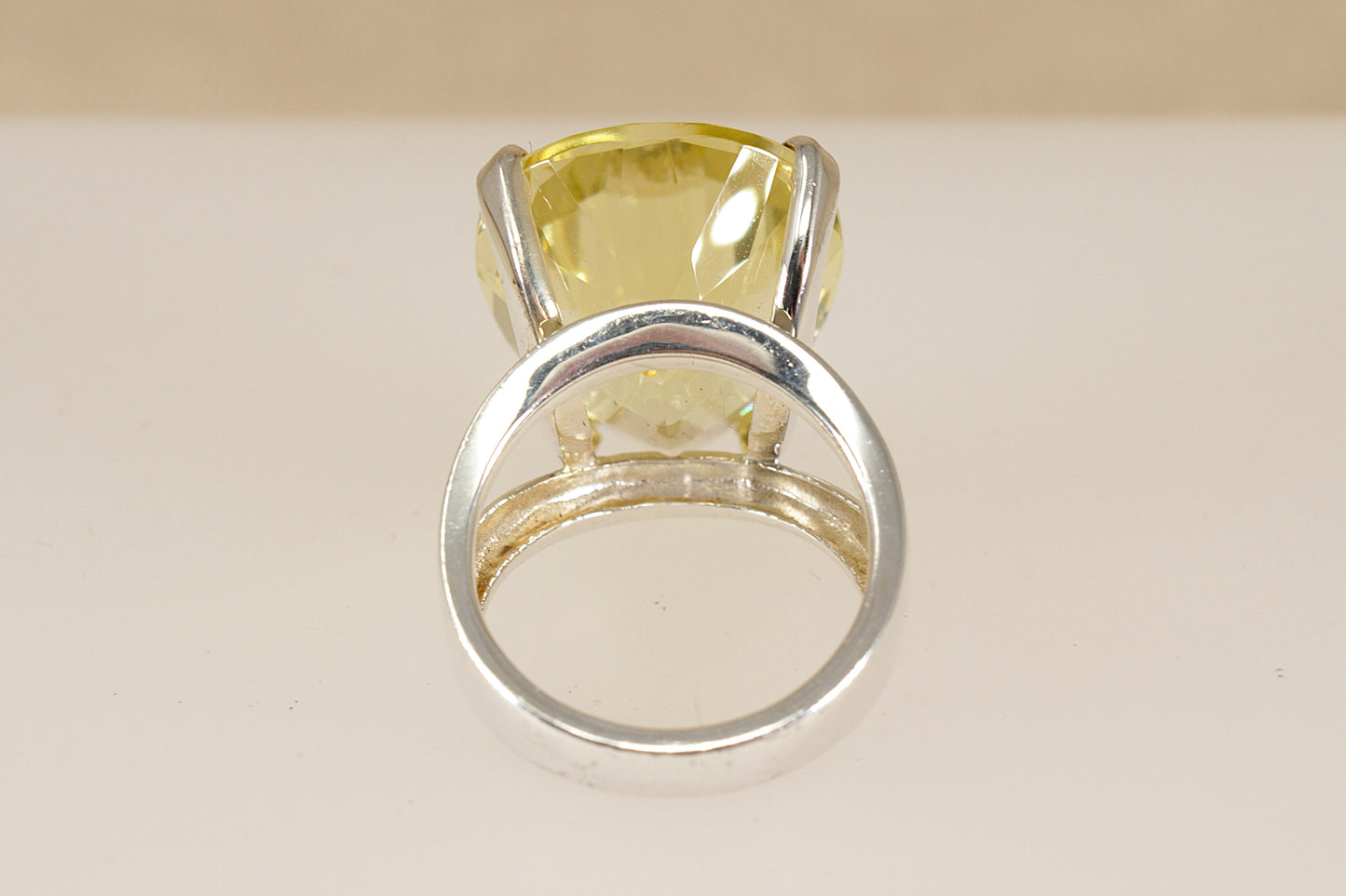 Silver Lemon Citrine Statement Ring