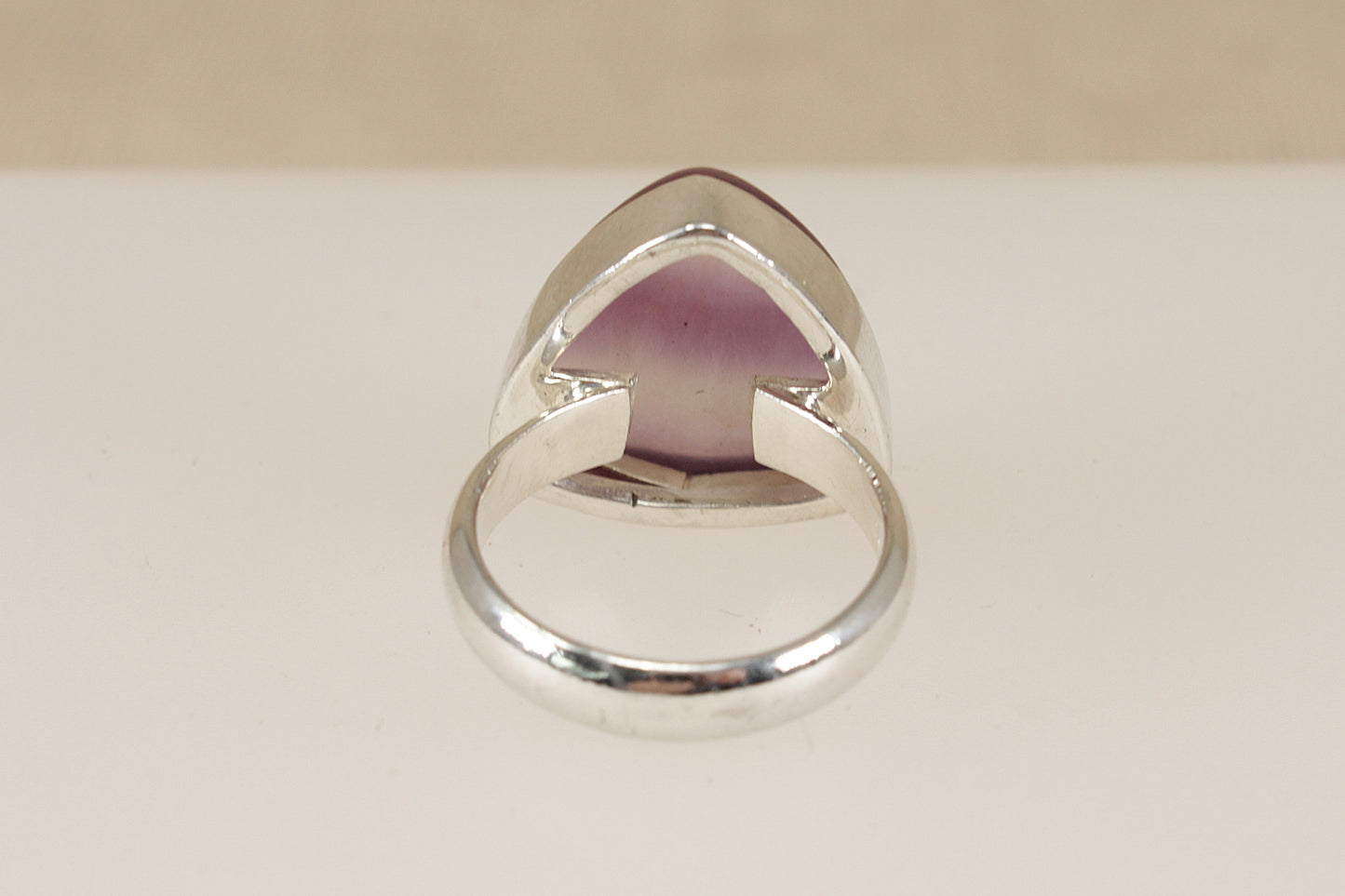 Silver Cabochon Fluorite Statement Ring