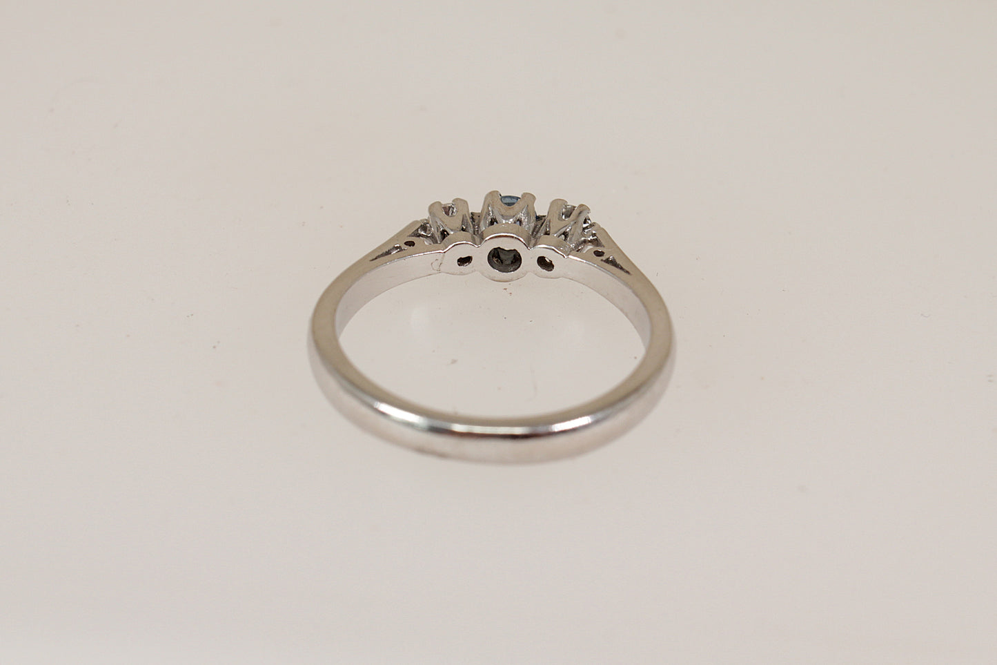 Classic 18ct White Gold Sapphire & Diamond Trilogy Ring
