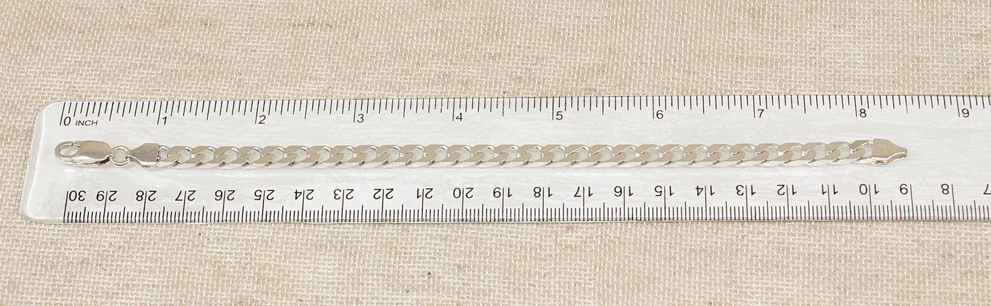 Silver Curb Link Bracelet - 8 ½"