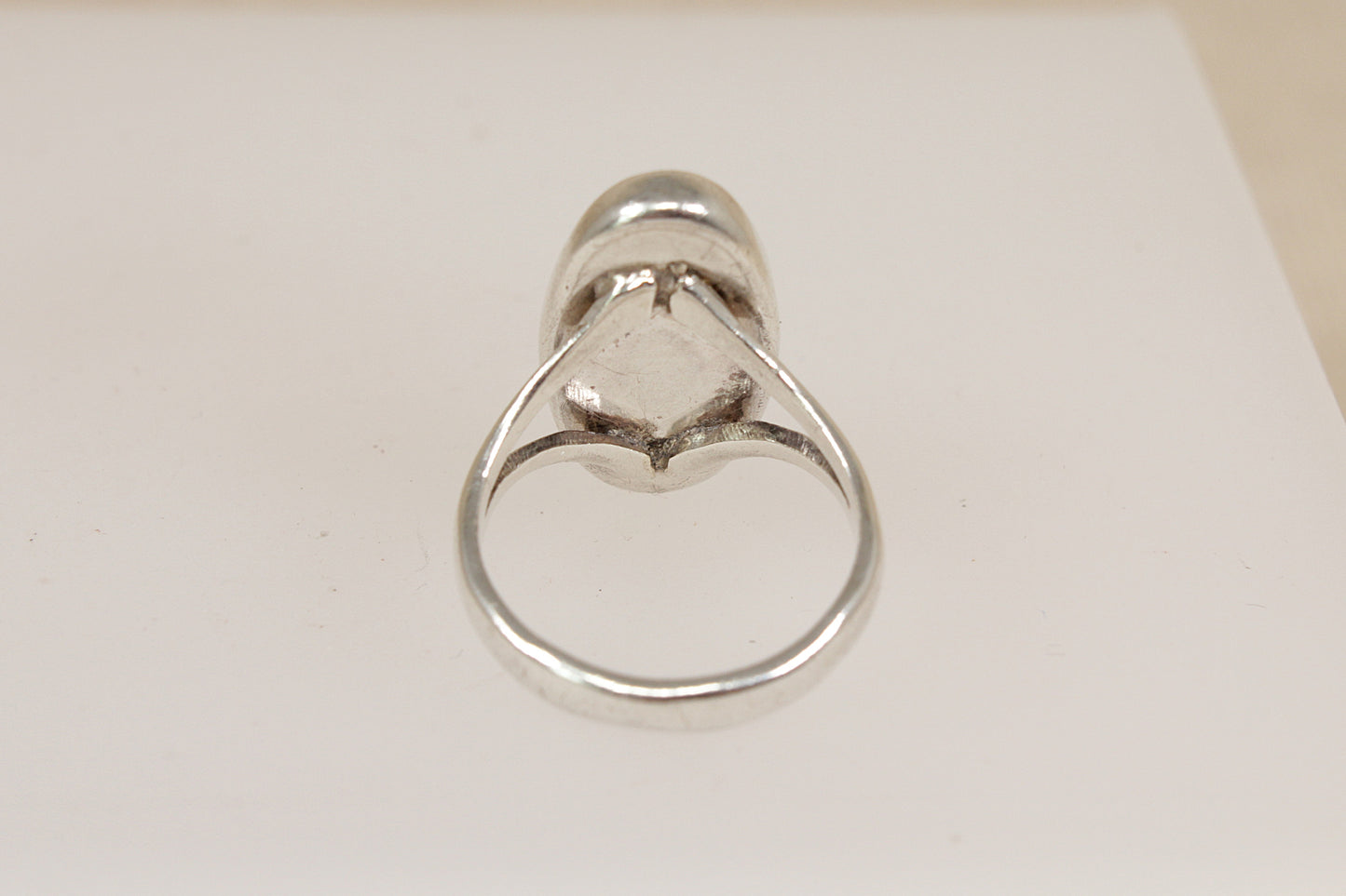 Vintage Silver & Green Agate Ring