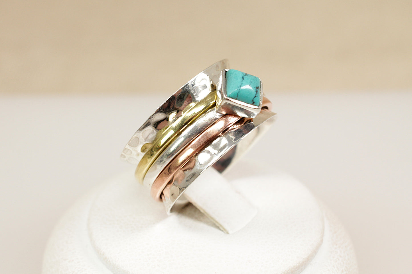 Silver Turquoise ‘Spinner’ Statement Ring